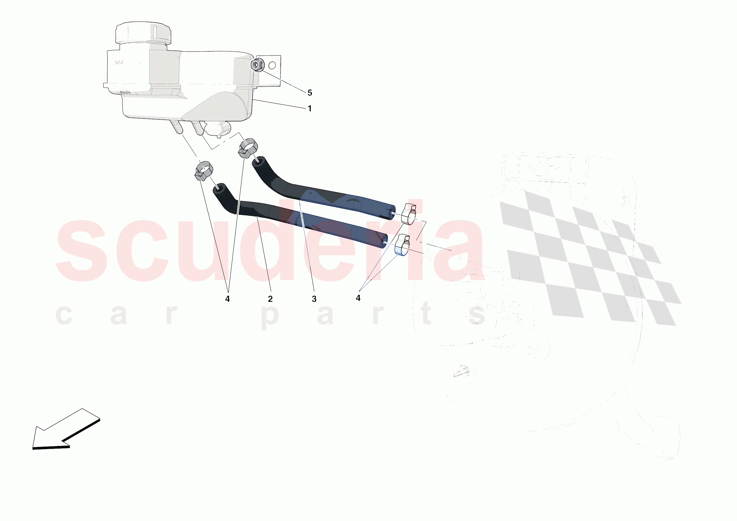 BRAKE MASTER CYLINDER RESERVOIR of Ferrari Ferrari F8 Spider Europe RH