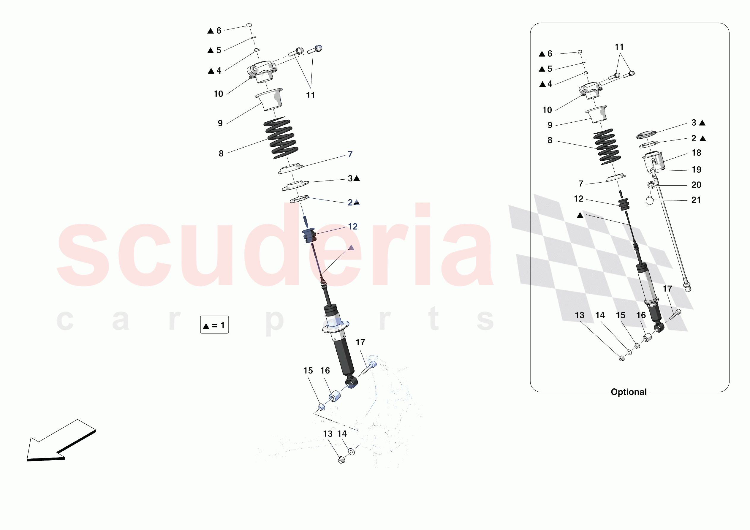 FRONT SUSPENSION - SHOCK ABSORBERS of Ferrari Ferrari F8 Spider USA