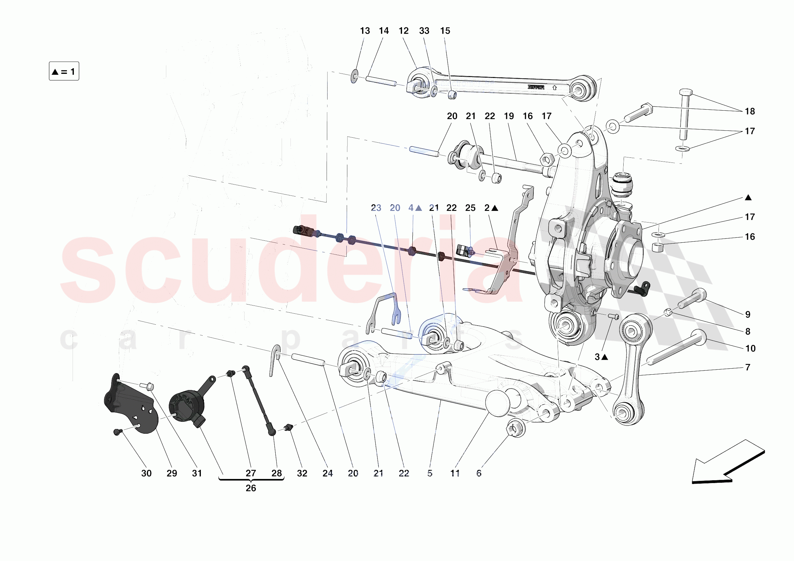 REAR SUSPENSION - ARMS of Ferrari Ferrari F8 Spider USA