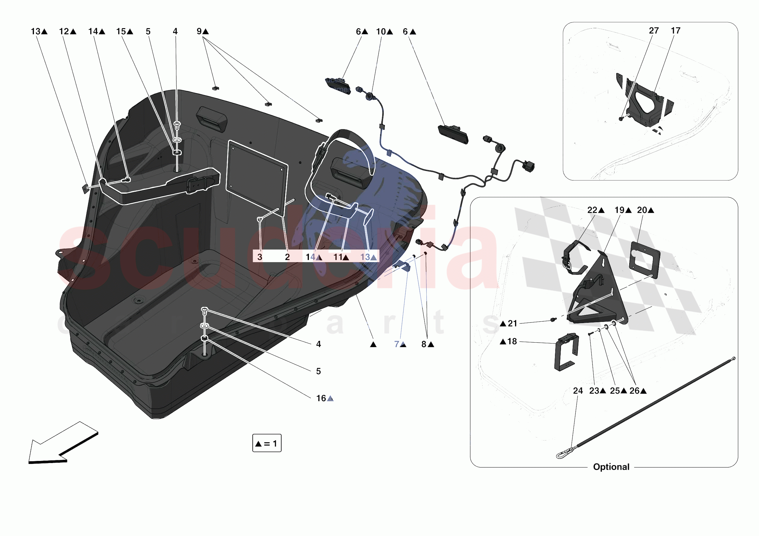 LUGGAGE COMPARTMENT MATS of Ferrari Ferrari F8 Spider USA