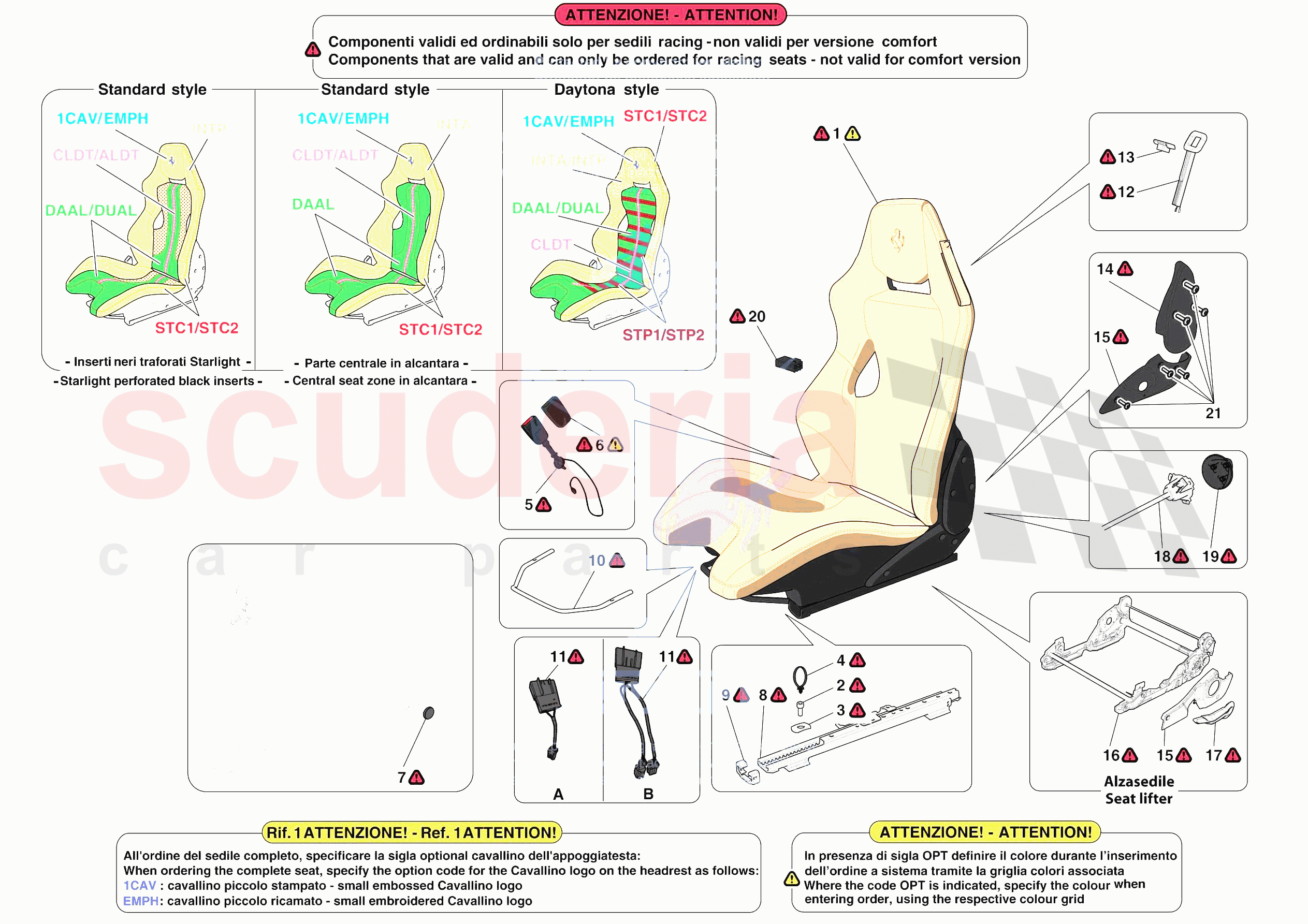 FRONT SEATS - RACING SEAT of Ferrari Ferrari F8 Tributo Europe