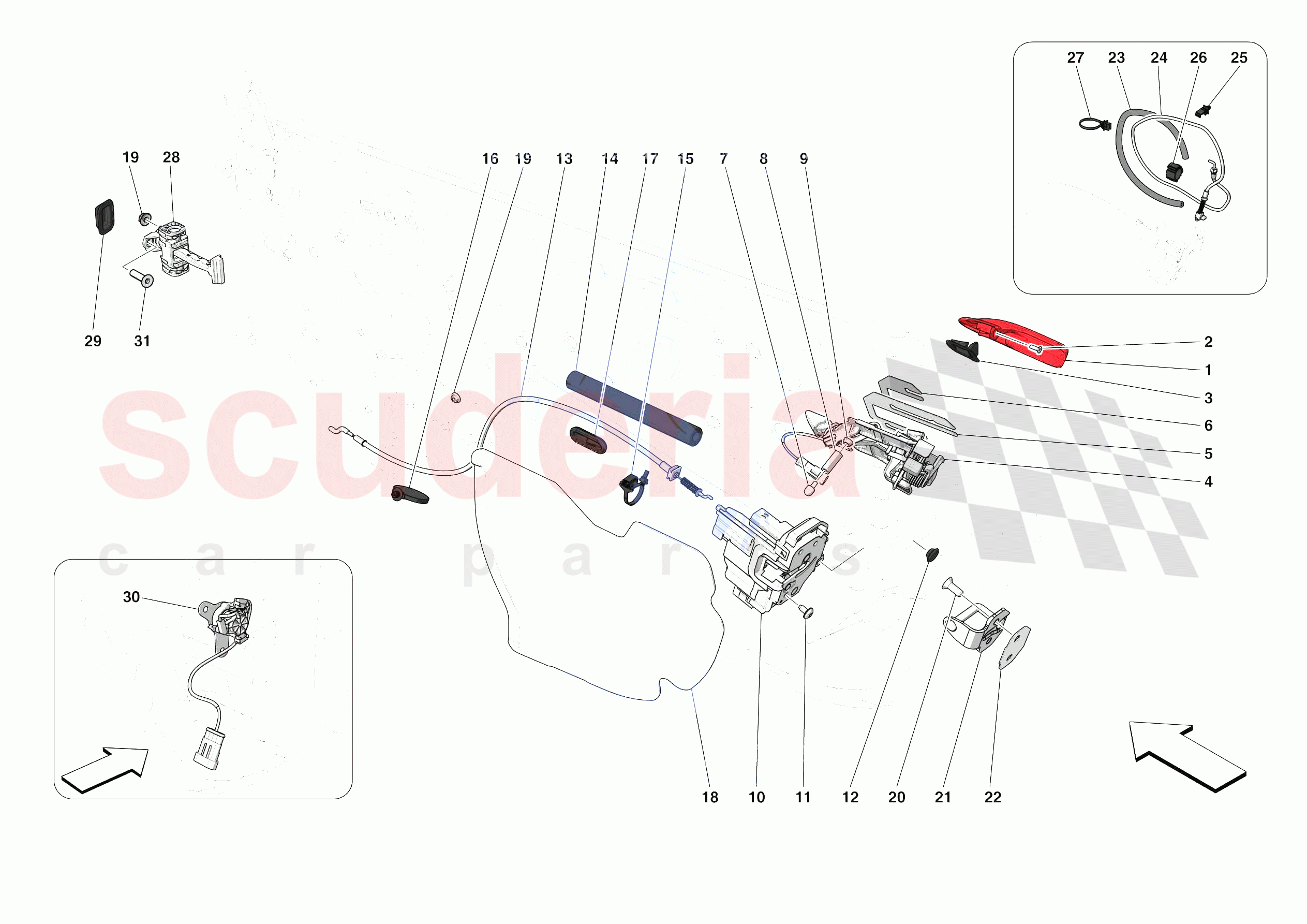 DOORS - OPENING MECHANISMS AND HINGES of Ferrari Ferrari F8 Tributo Europe RH
