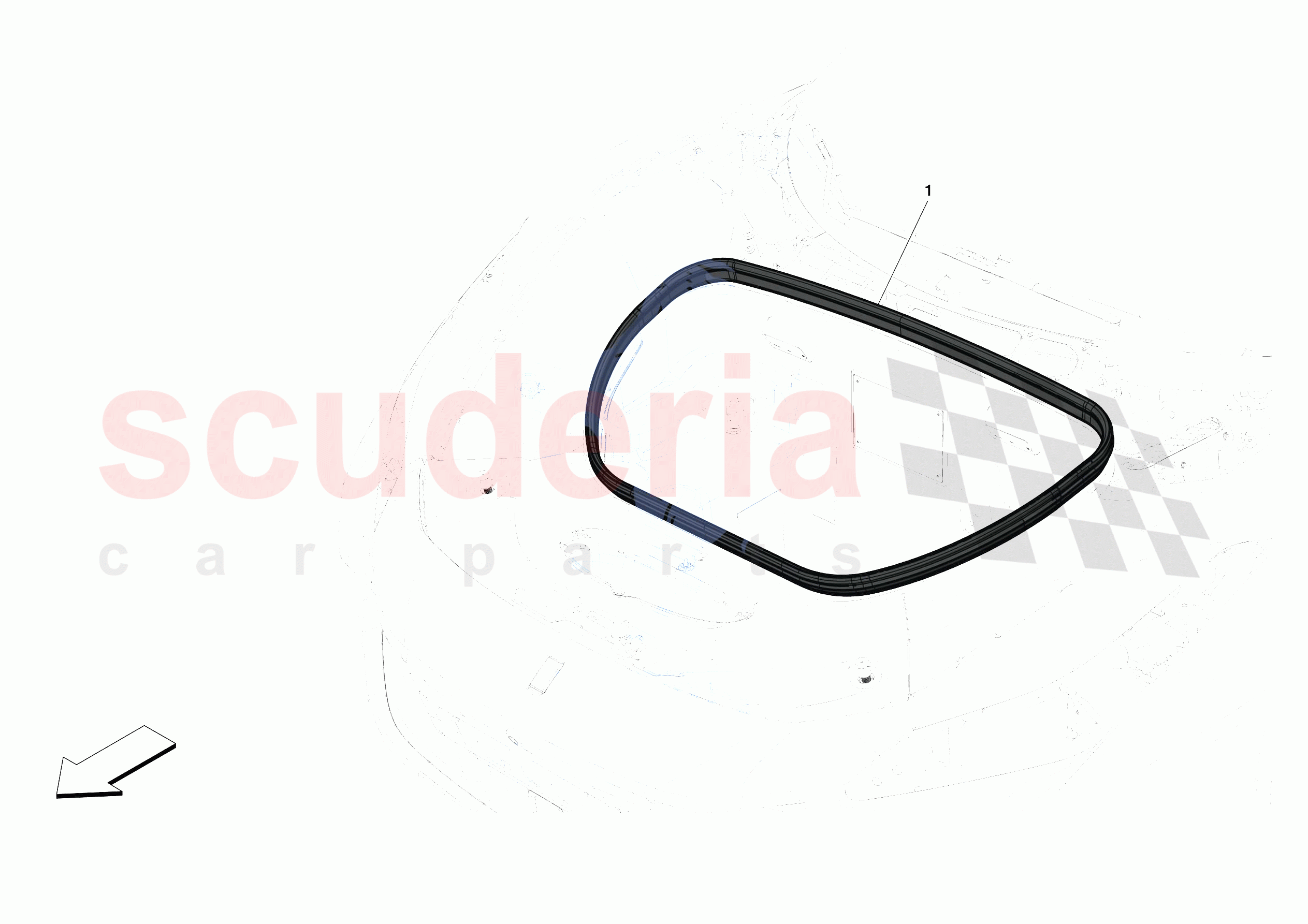 FRONT LID SEALS of Ferrari Ferrari F8 Tributo Europe RH