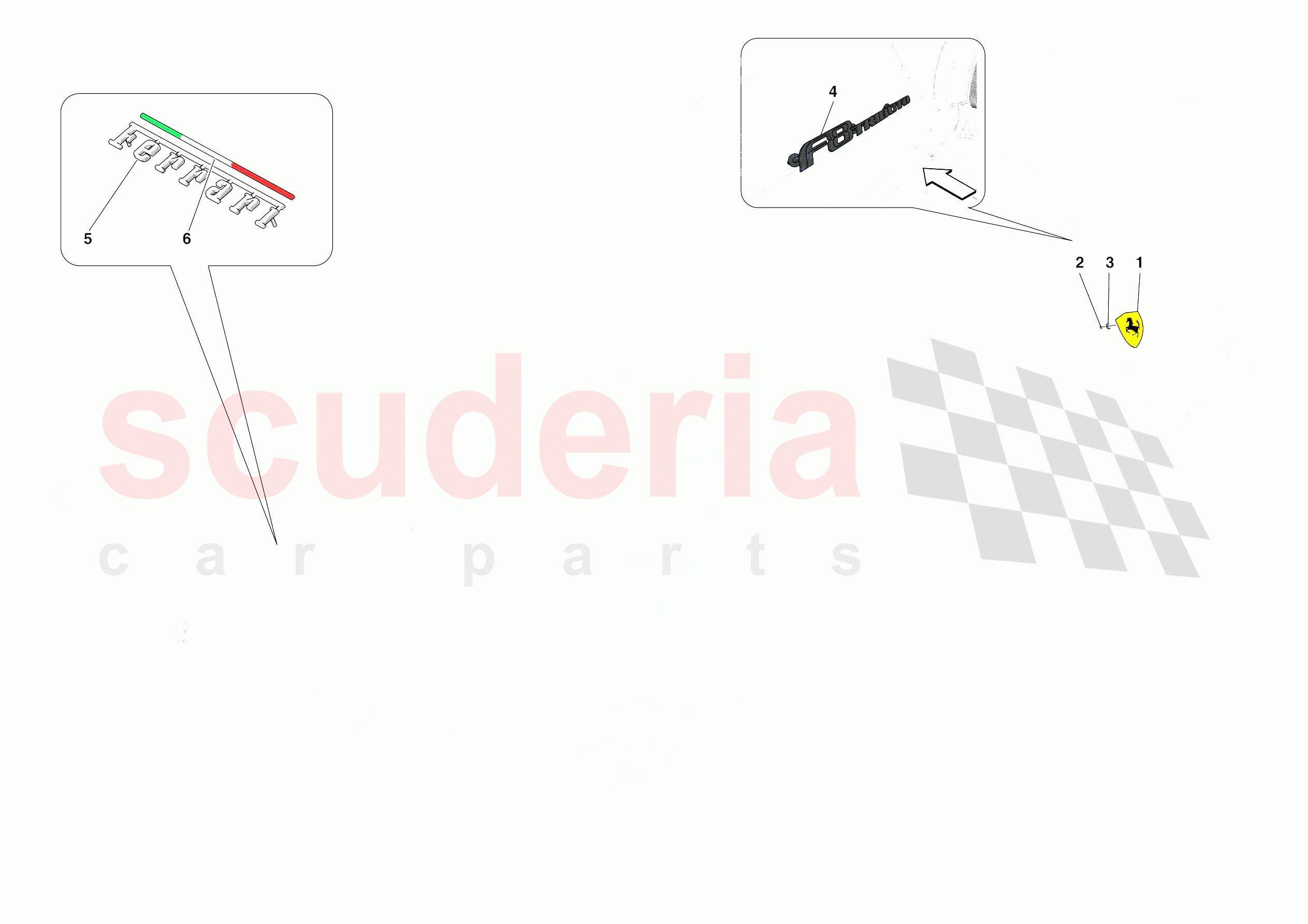 BADGES of Ferrari Ferrari F8 Tributo Europe RH