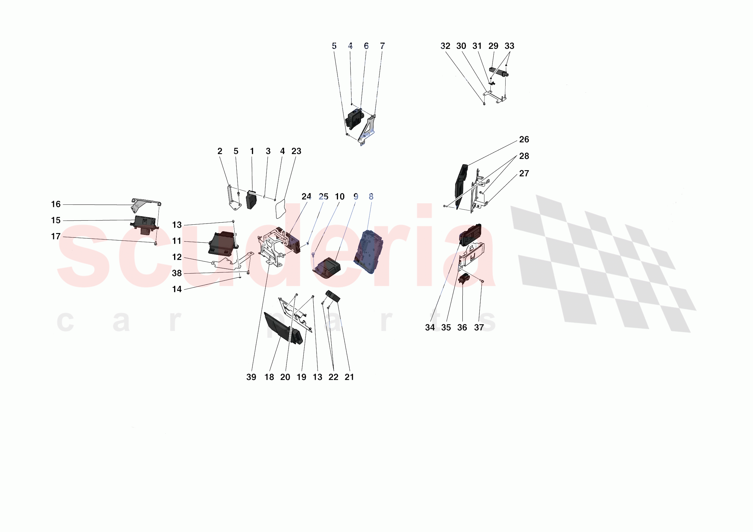 ELECTRICAL SYSTEM CONTROL UNITS of Ferrari Ferrari F8 Tributo Europe RH