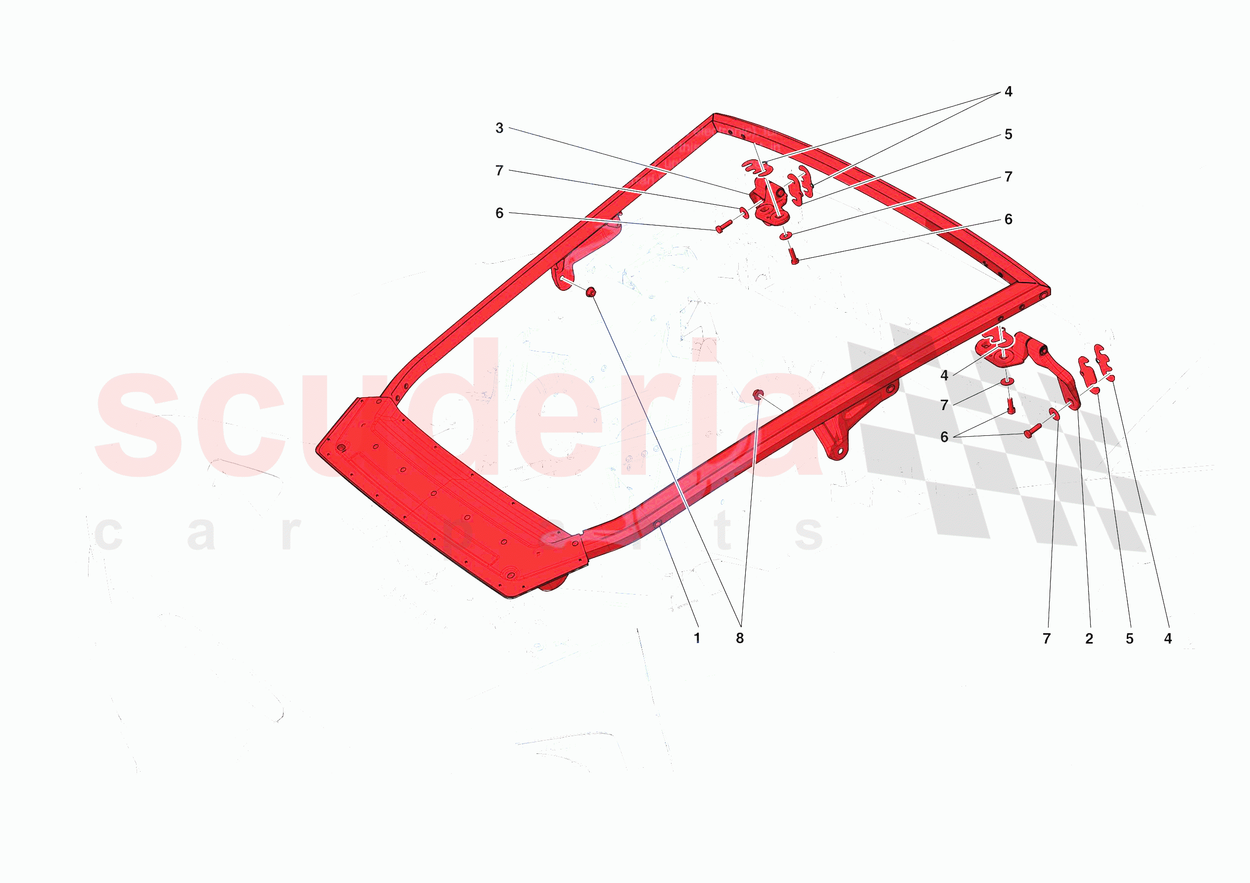 REAR LID SUBSTRUCTURE of Ferrari Ferrari F8 Tributo USA