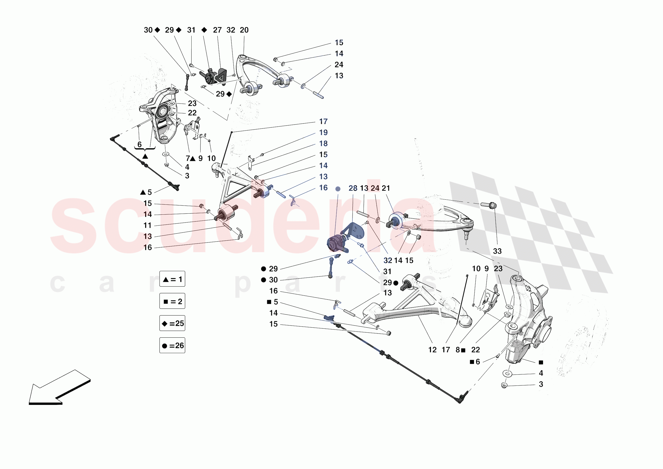 FRONT SUSPENSION - ARMS of Ferrari Ferrari Monza SPA1 Europe