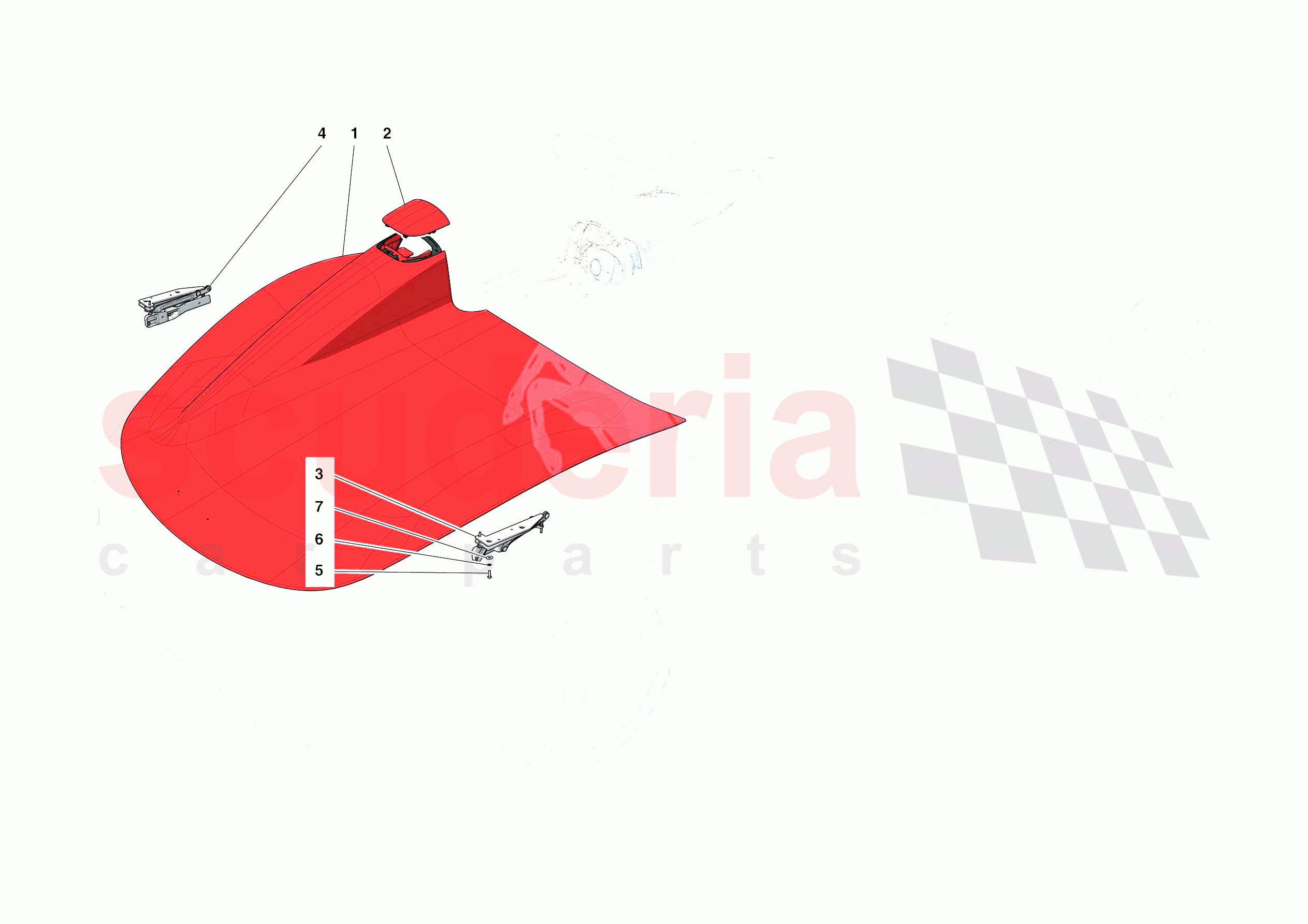 REAR LID SUBSTRUCTURE of Ferrari Ferrari Monza SPA1 Europe
