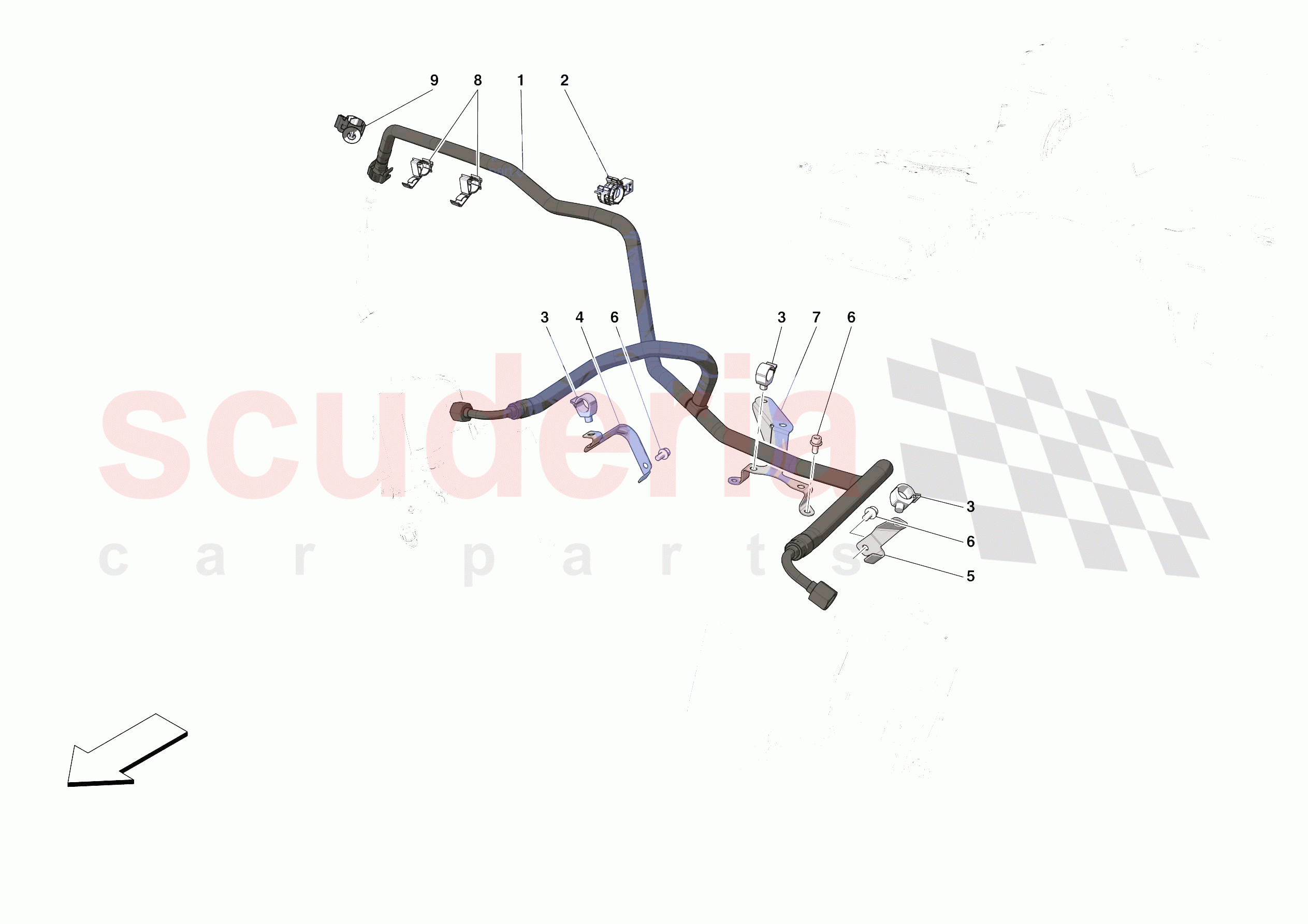 ENGINE FUEL DELIVERY PIPES of Ferrari Ferrari Portofino Europe