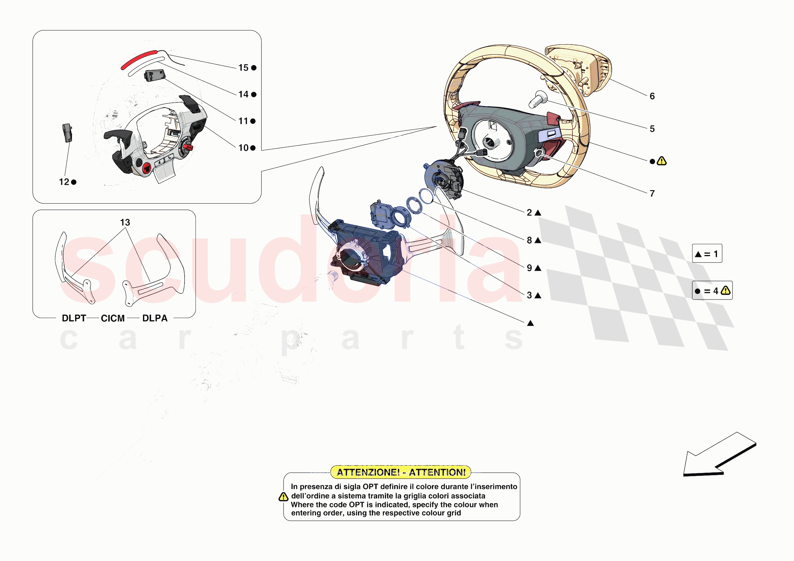 STEERING WHEEL AND STEERING SYSTEM - STEERING WHEEL AND AIRBAG of Ferrari Ferrari Portofino Europe