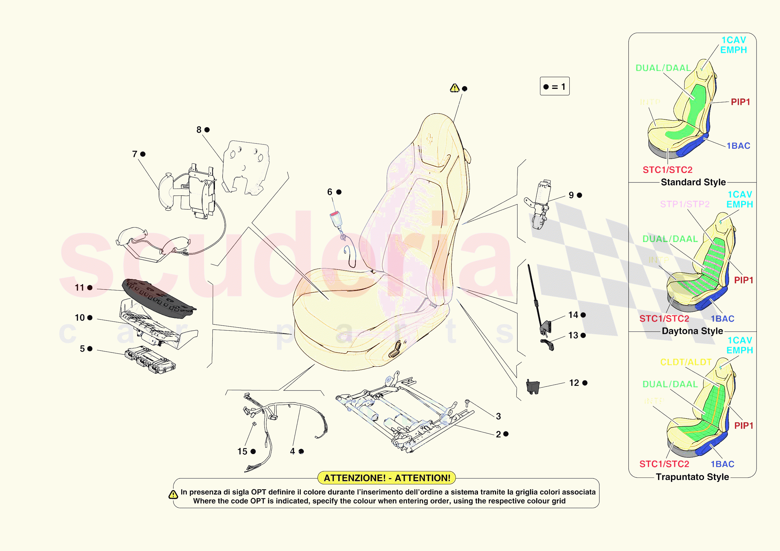 FRONT SEATS - SEATS AND GUIDE RAILS of Ferrari Ferrari Portofino Europe