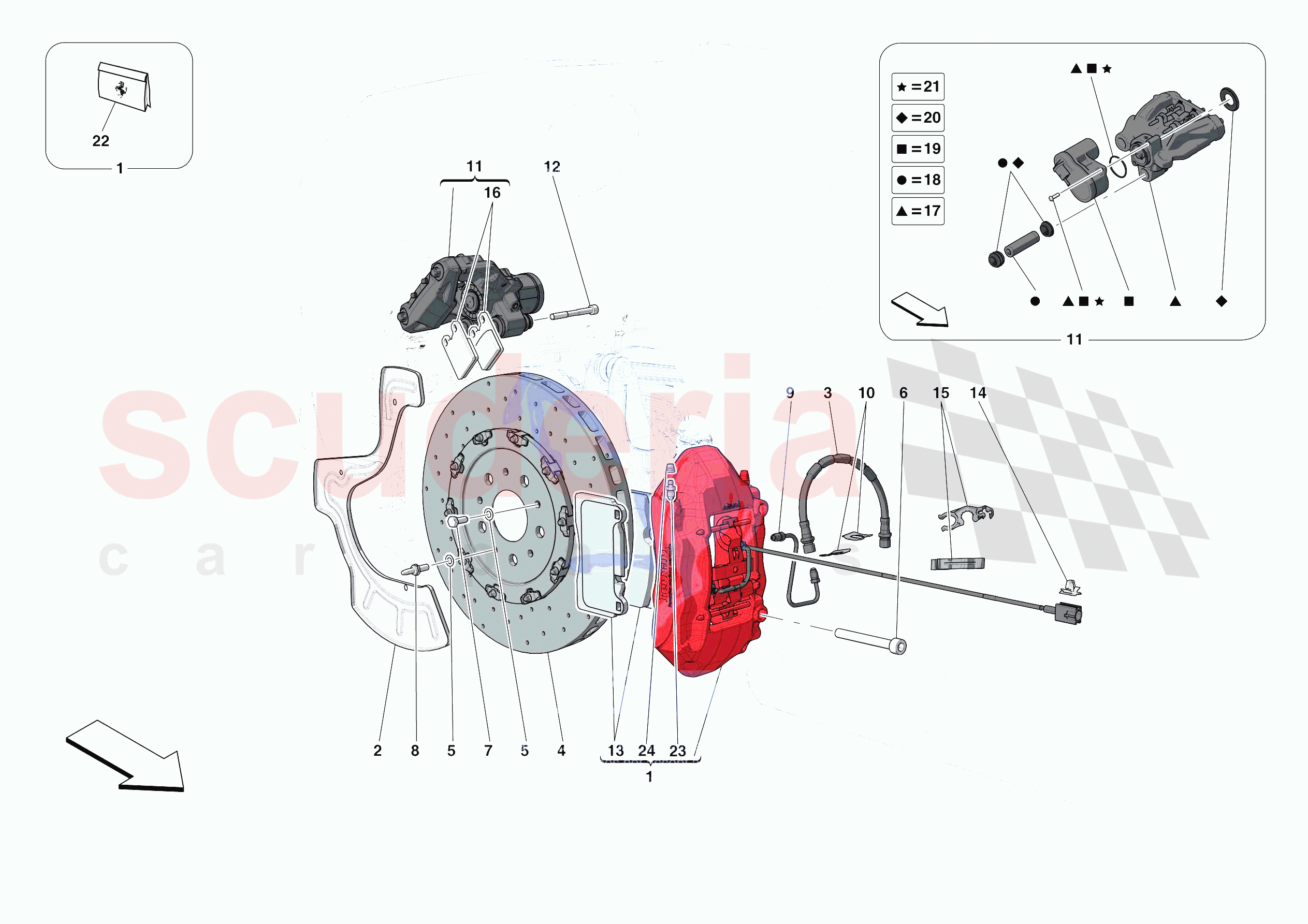REAR SUSPENSION - CALLIPERS AND DISCS of Ferrari Ferrari Portofino Europe RH