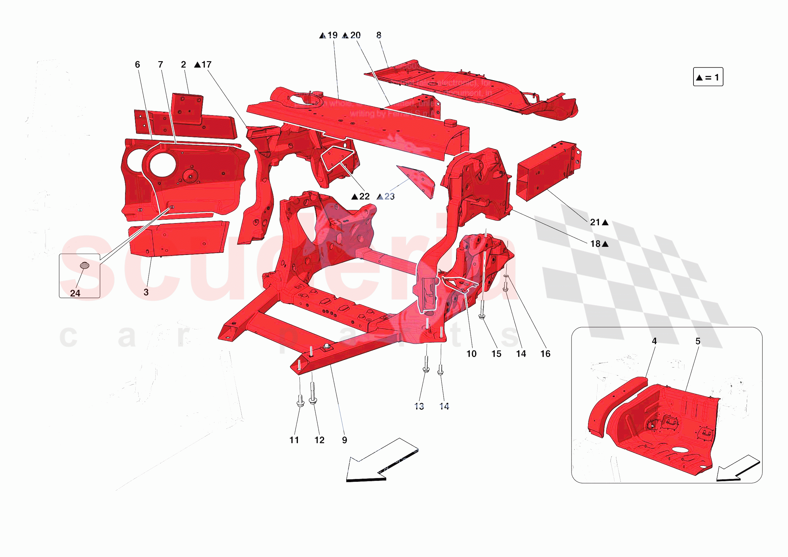 STRUCTURES AND ELEMENTS, REAR OF VEHICLE of Ferrari Ferrari Portofino Europe RH