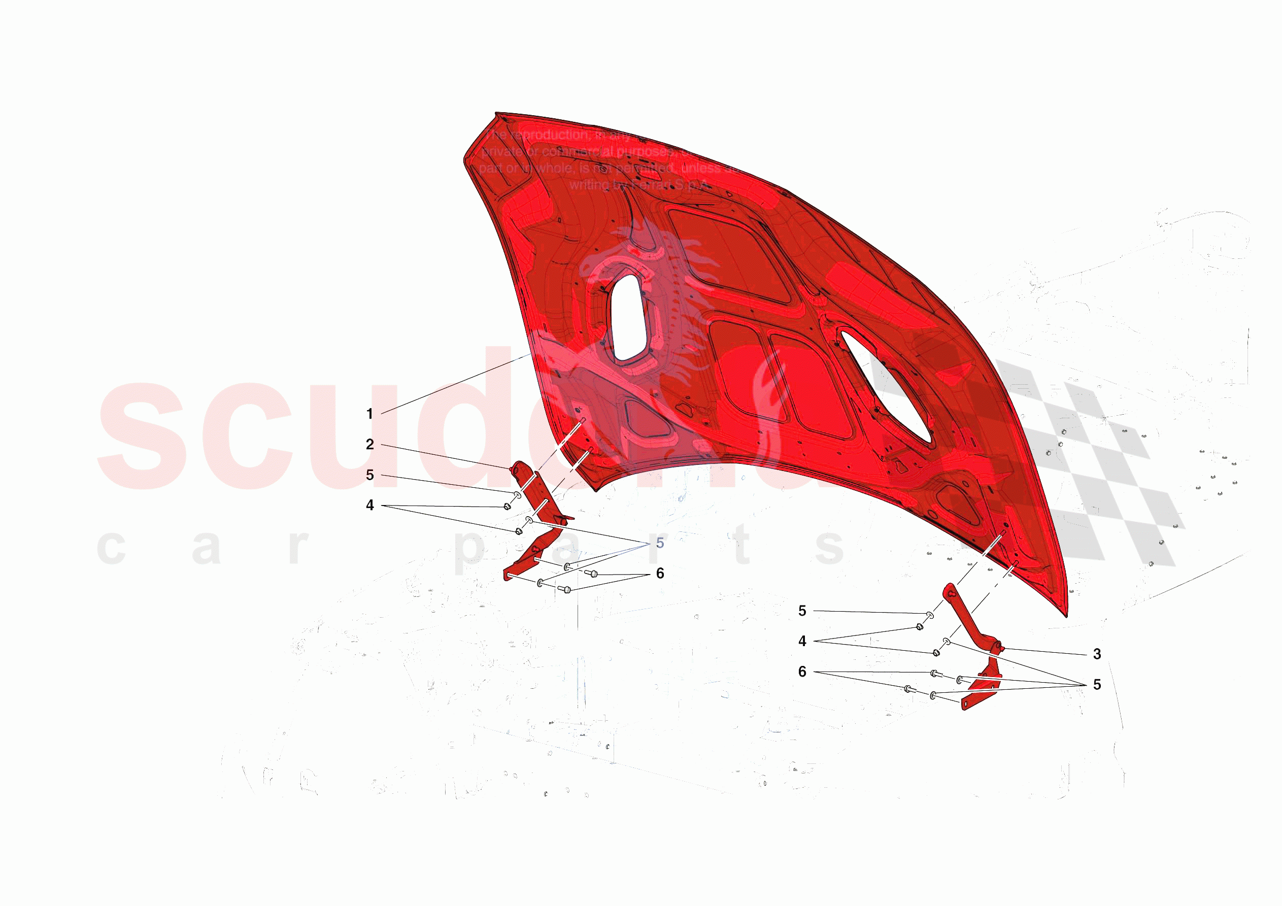 FRONT LID SUBSTRUCTURE of Ferrari Ferrari Portofino Europe RH