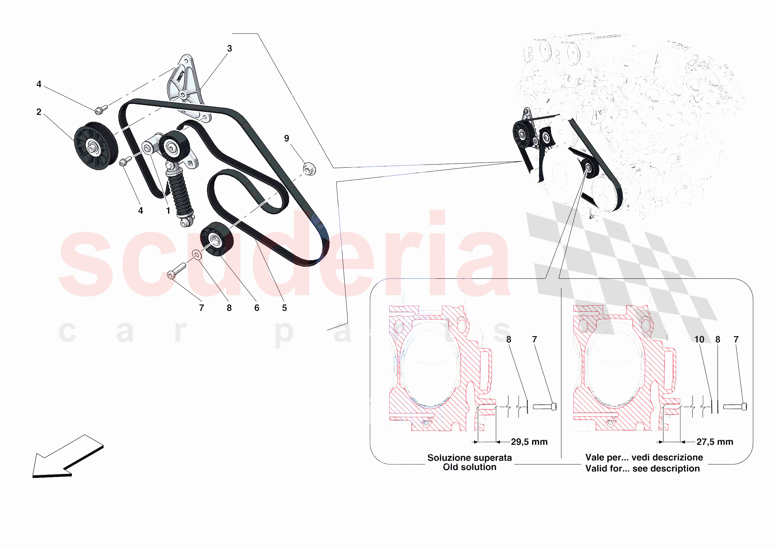 ALTERNATOR DRIVE of Ferrari Ferrari Portofino M Europe RH