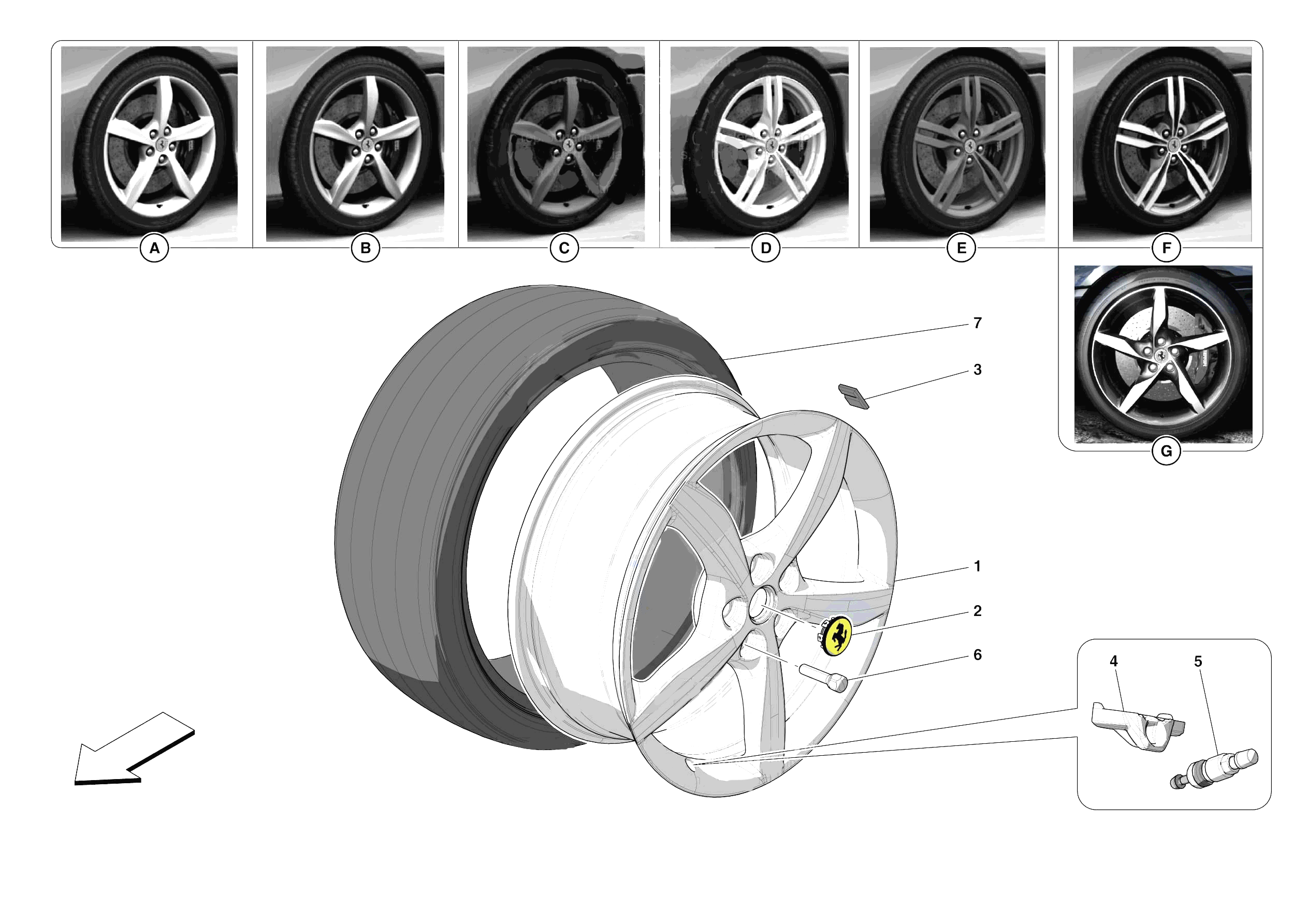 COMPLETE WHEELS of Ferrari Ferrari Portofino M Europe RH