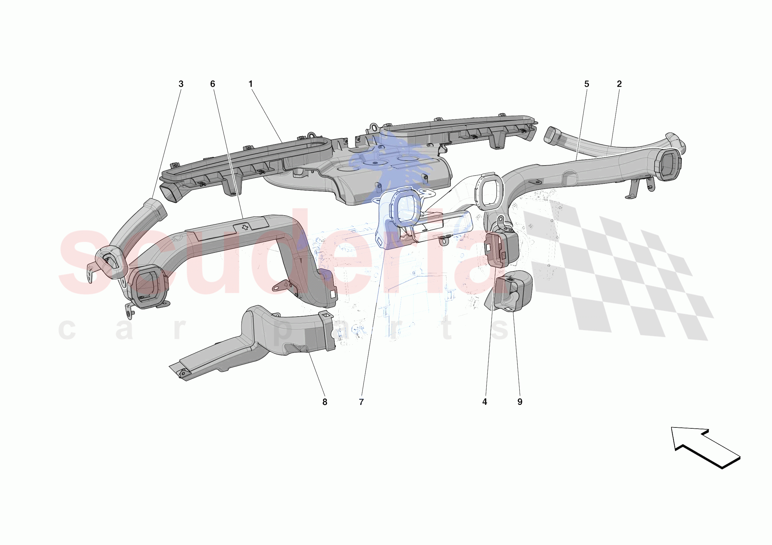 DASHBOARD - DUCTS -NOT FOR RHD- of Ferrari Ferrari Portofino M USA