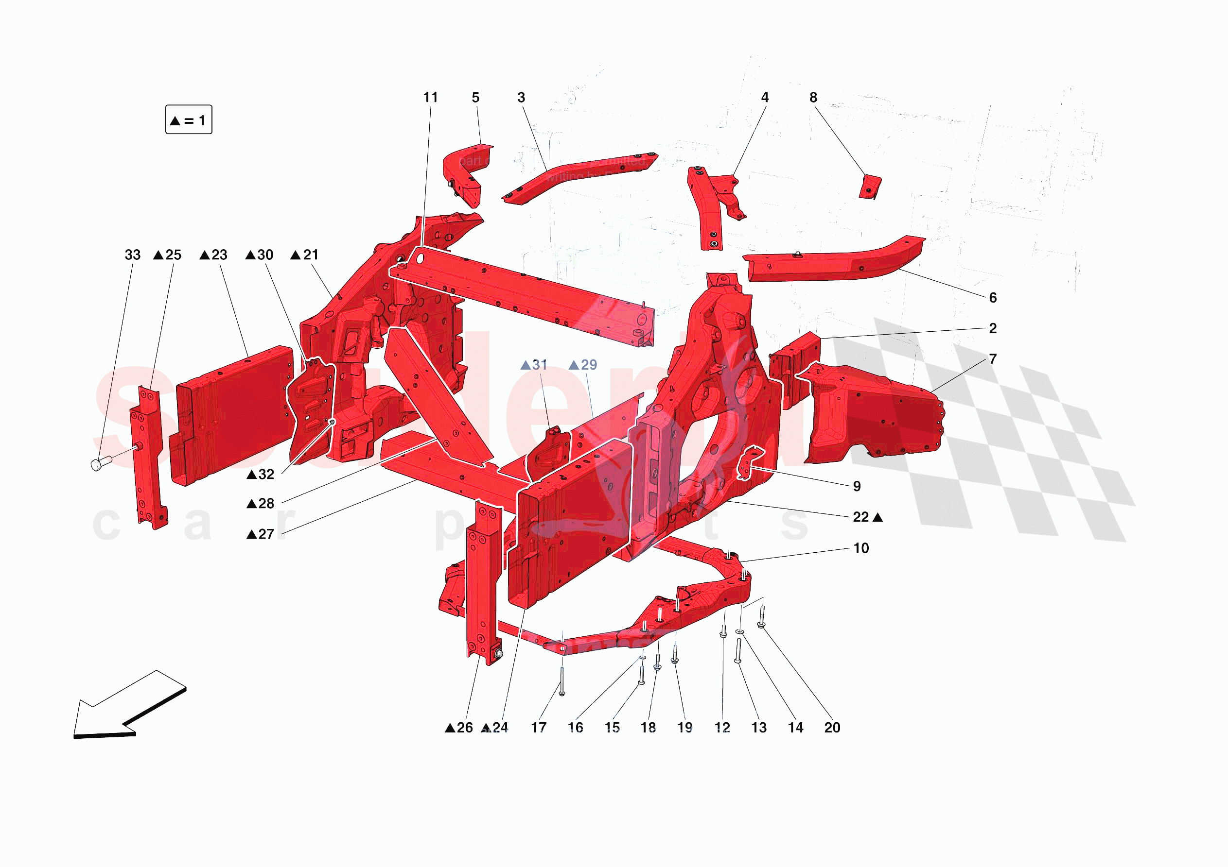 STRUCTURES AND ELEMENTS, FRONT OF VEHICLE of Ferrari Ferrari Portofino USA