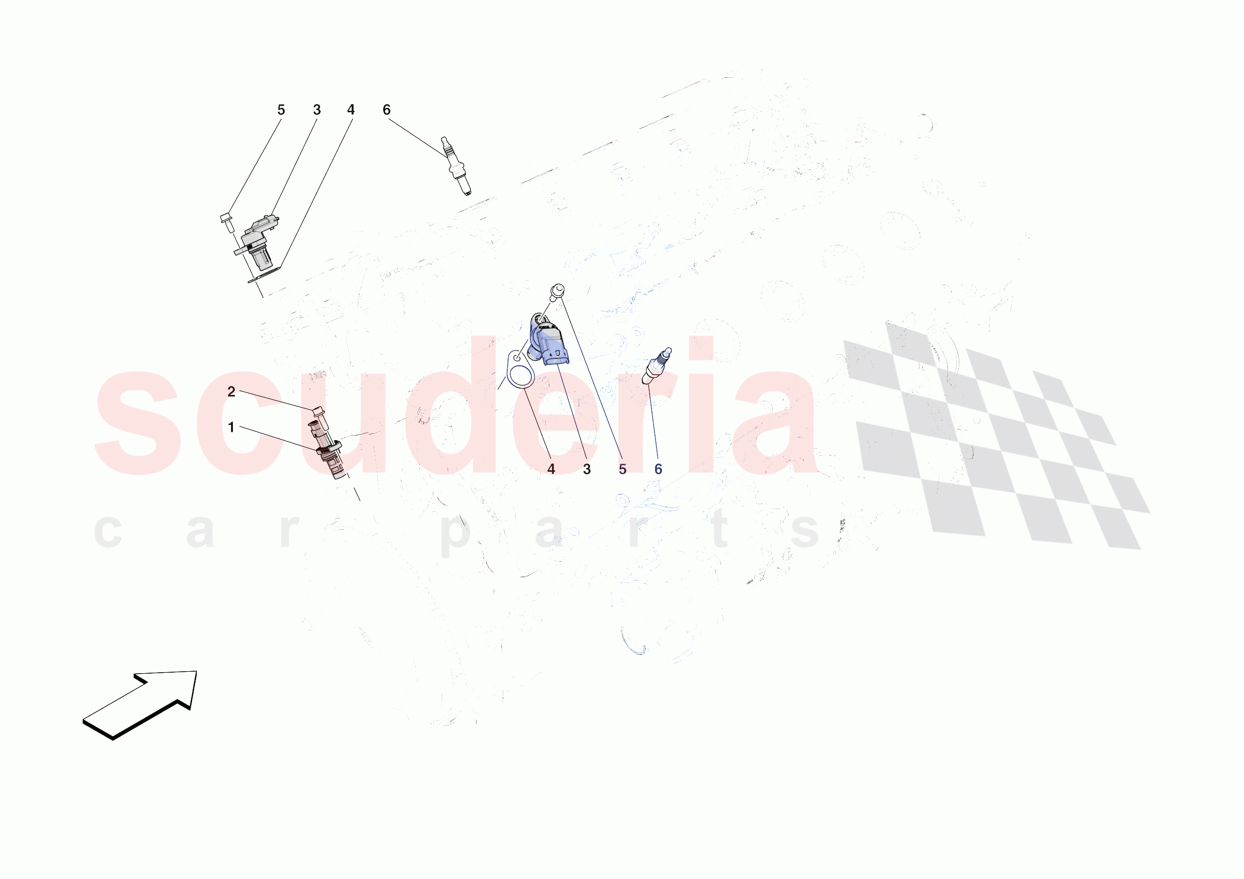 IGNITION COIL, SPARK PLUGS AND SENSORS of Ferrari Ferrari Purosangue Europe