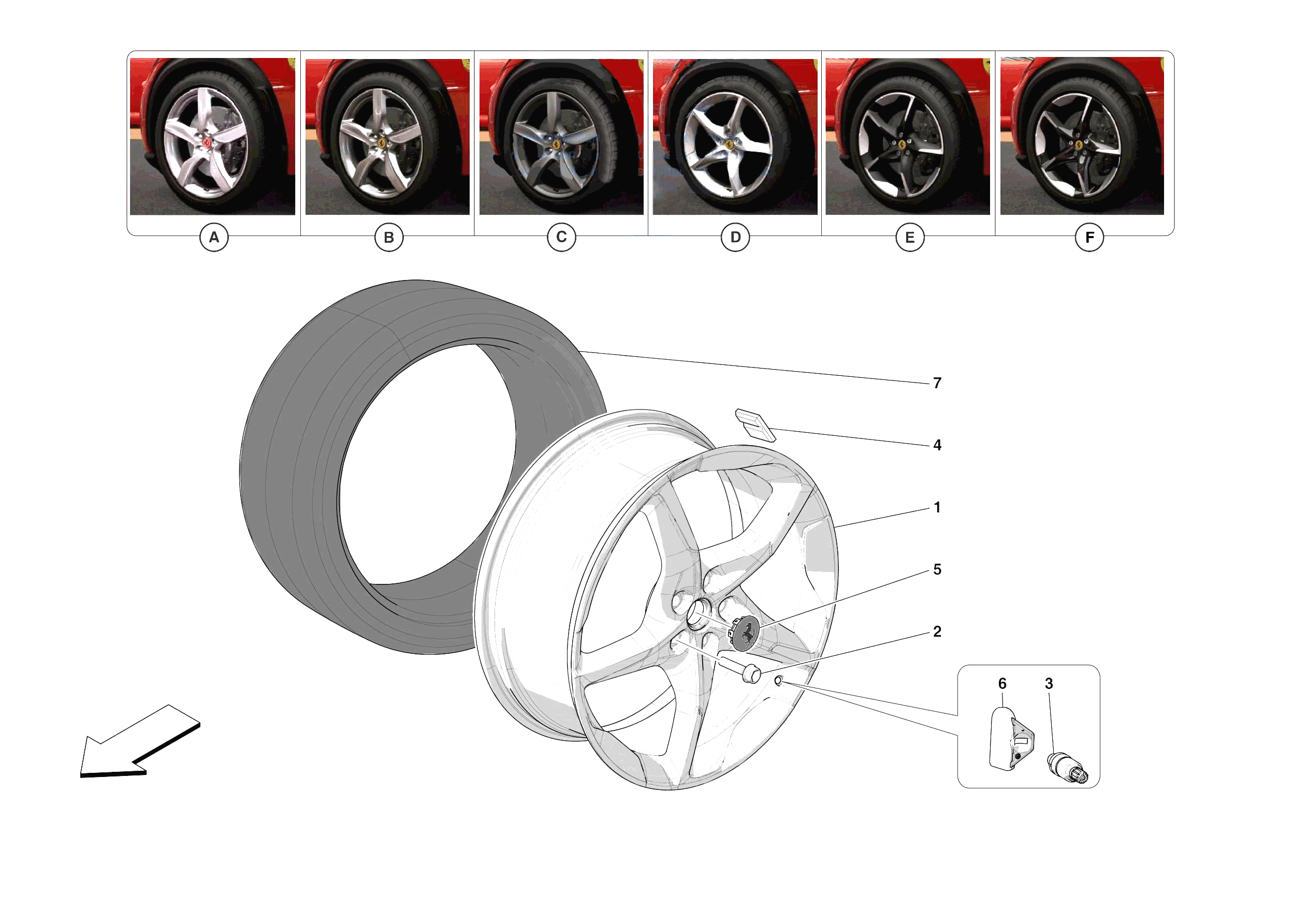 COMPLETE WHEELS of Ferrari Ferrari Purosangue Europe