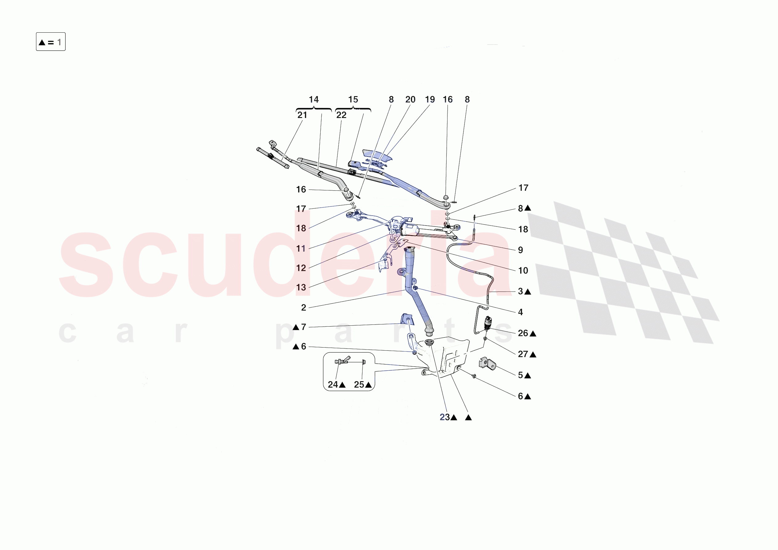 WIPERS AND HEADLAMP WASHERS of Ferrari Ferrari Purosangue Europe