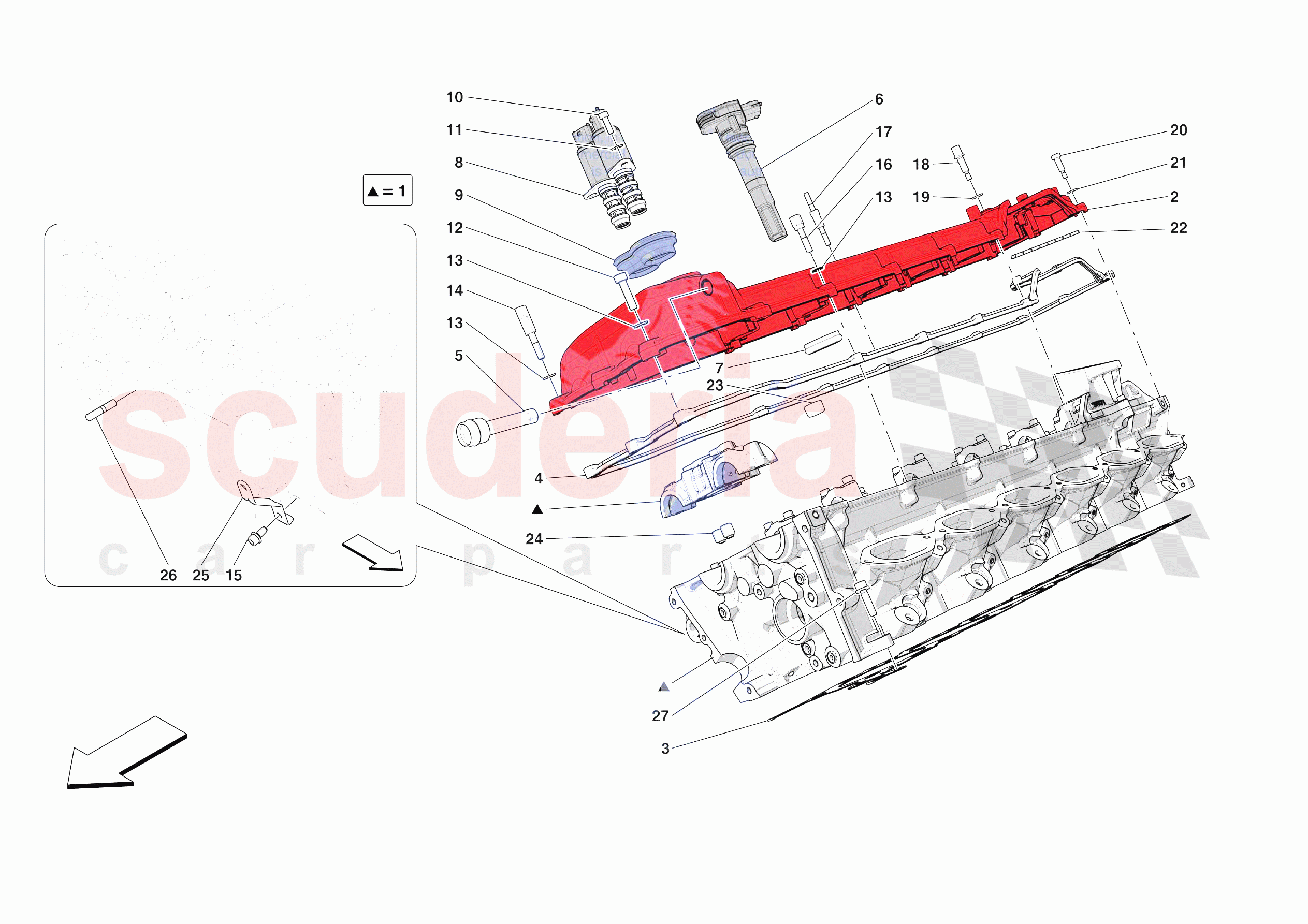 CYLINDER HEADS - RH HEAD of Ferrari Ferrari Purosangue Europe RH