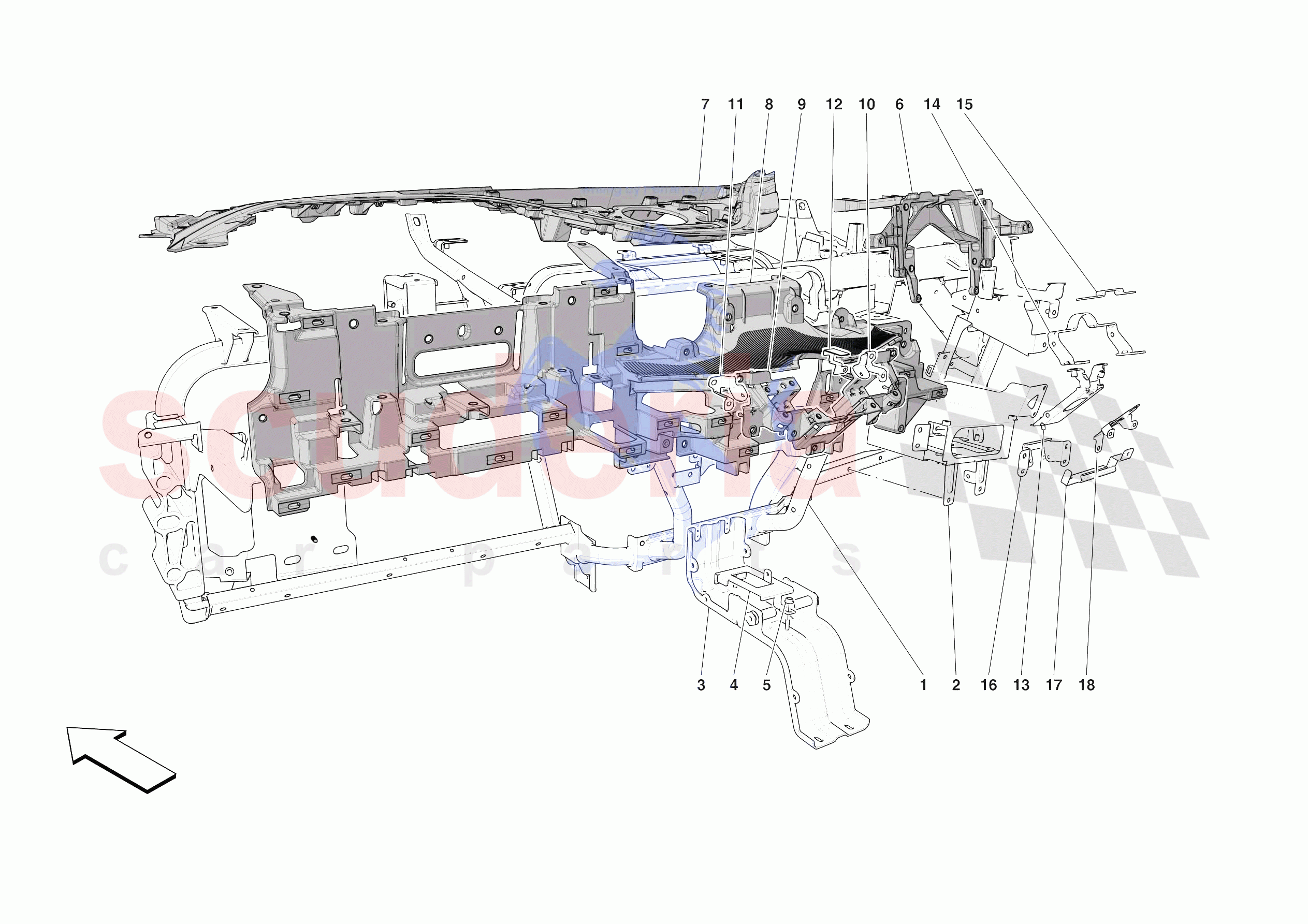 DASHBOARD - SUBSTRUCTURE -APPLICABLE FOR RHD- of Ferrari Ferrari Purosangue USA