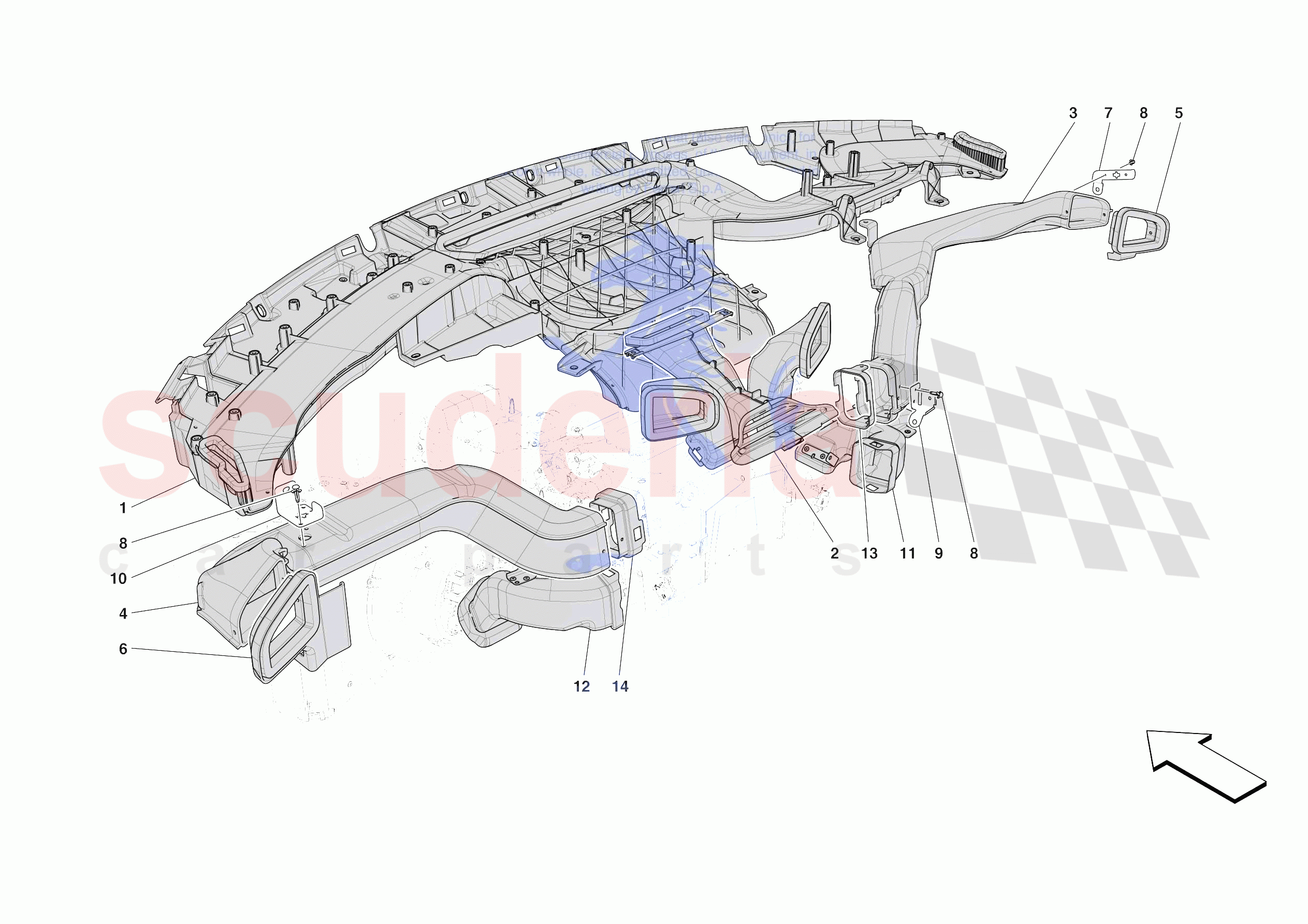 DASHBOARD - DUCTS -APPLICABLE FOR RHD- of Ferrari Ferrari Purosangue USA