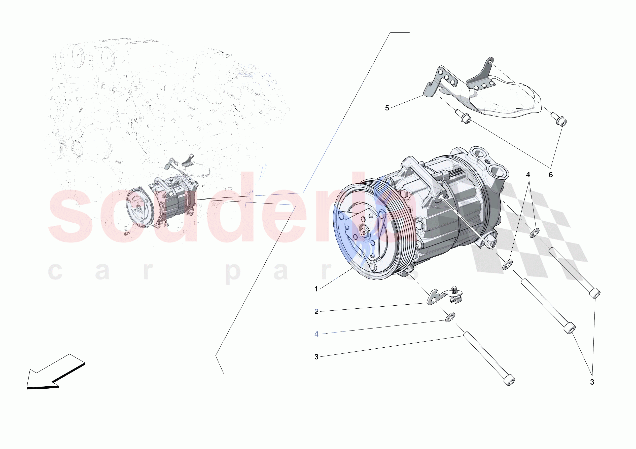 A/C COMPRESSOR of Ferrari Ferrari Roma Europe