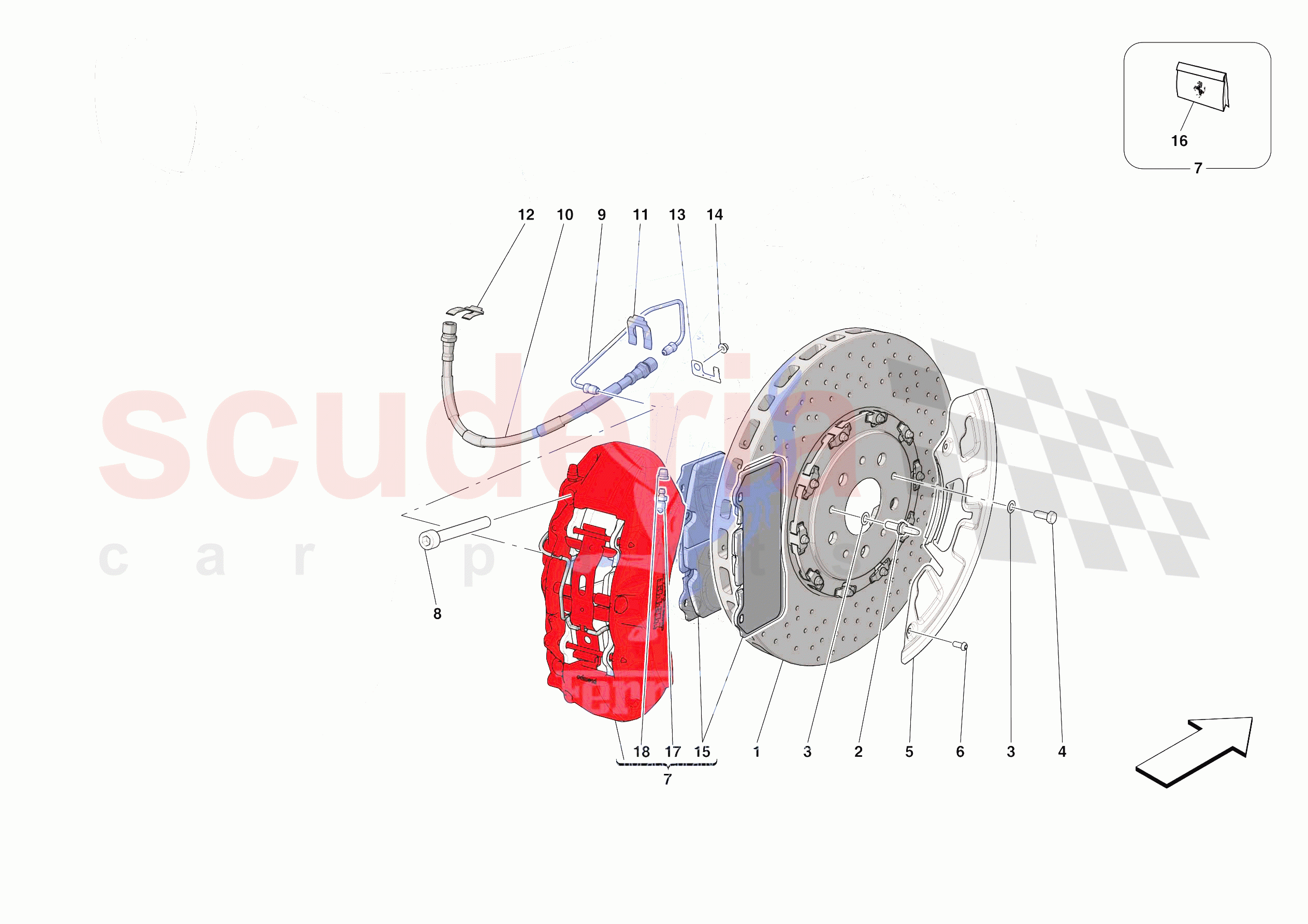 FRONT SUSPENSION - CALLIPERS AND DISCS of Ferrari Ferrari Roma Europe