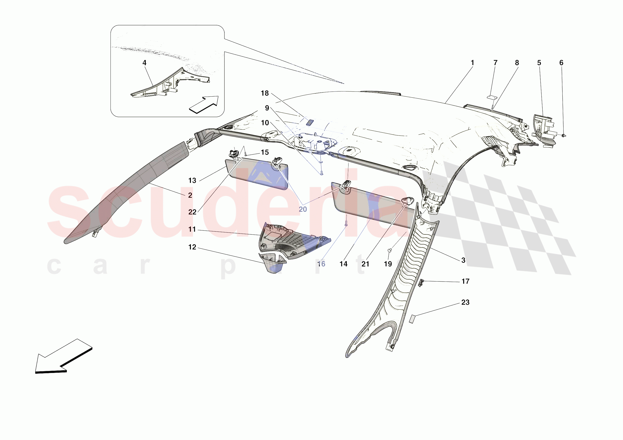 INNER TRIM (ABOVE BELTLINE) of Ferrari Ferrari Roma Europe