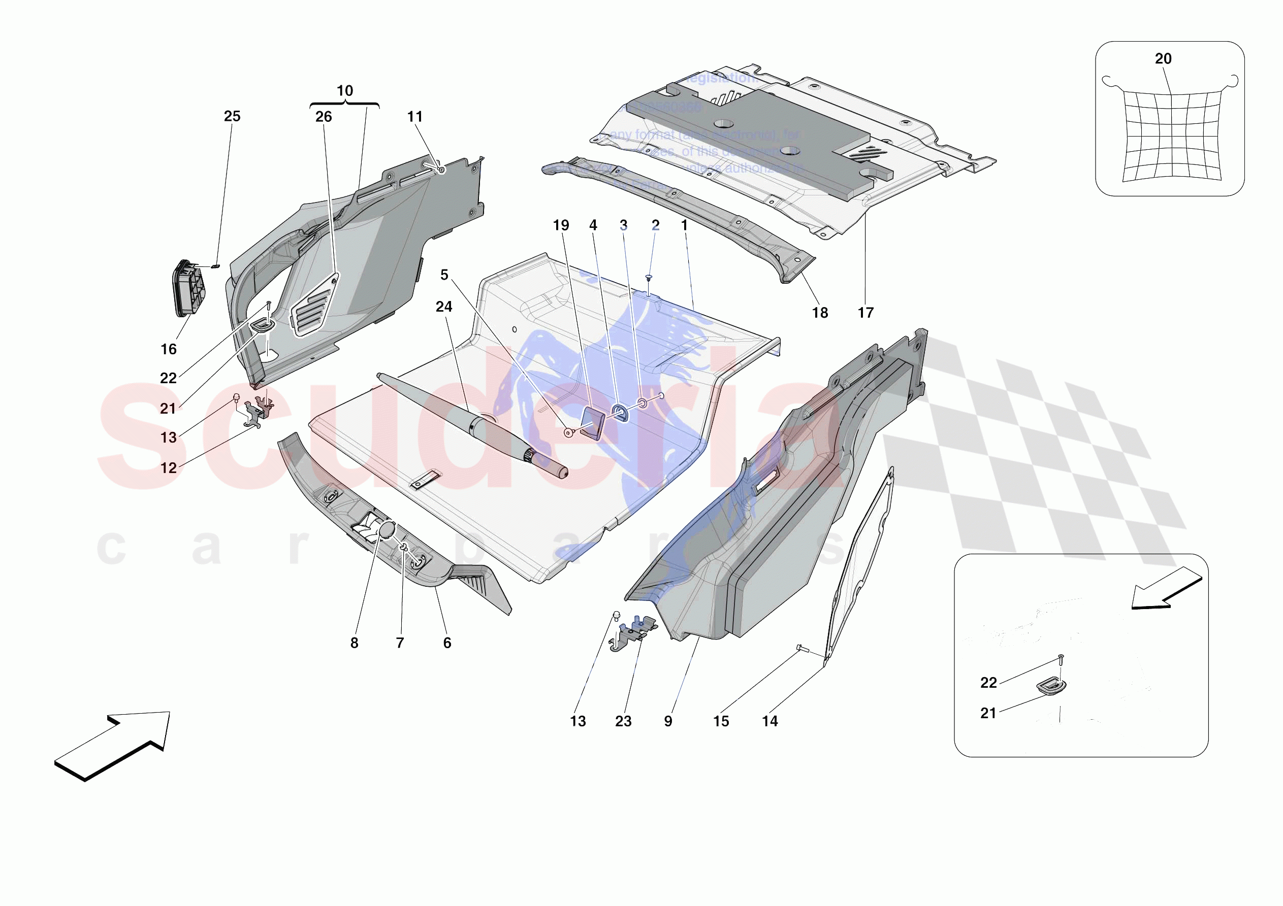 LUGGAGE COMPARTMENT MATS of Ferrari Ferrari Roma Europe RH