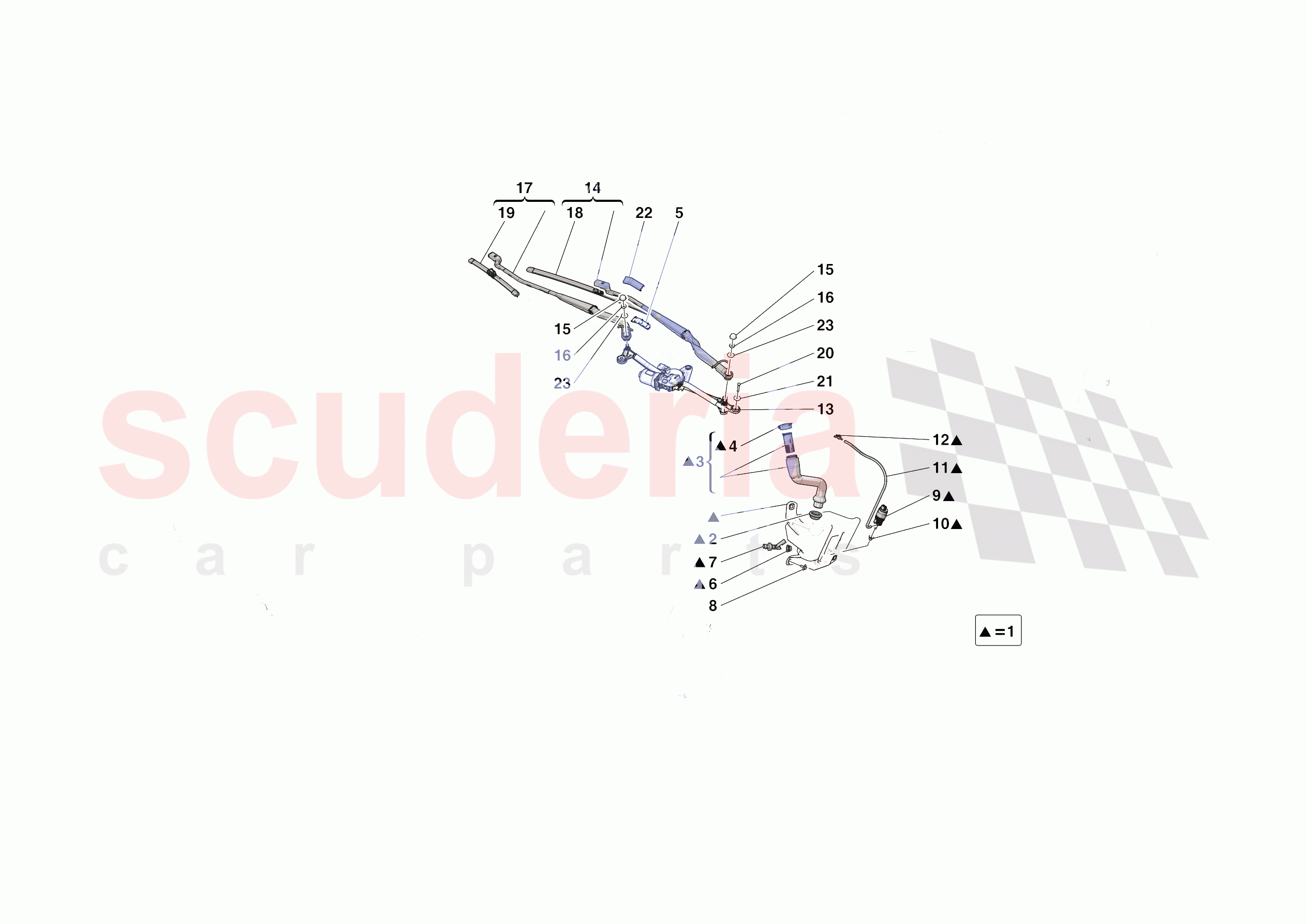 WIPERS AND HEADLAMP WASHERS of Ferrari Ferrari Roma Europe RH