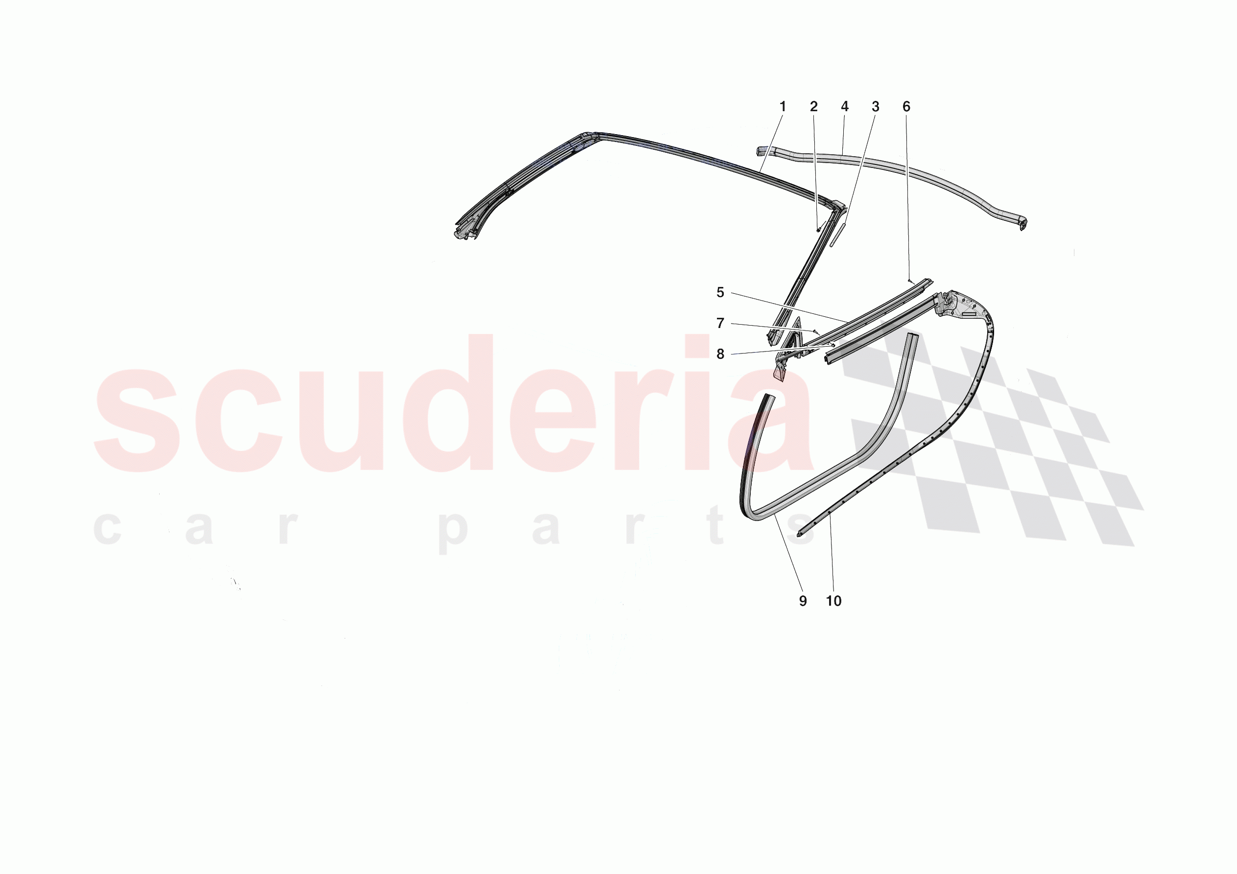 DOOR SEALS of Ferrari Ferrari Roma Spider Europe RH
