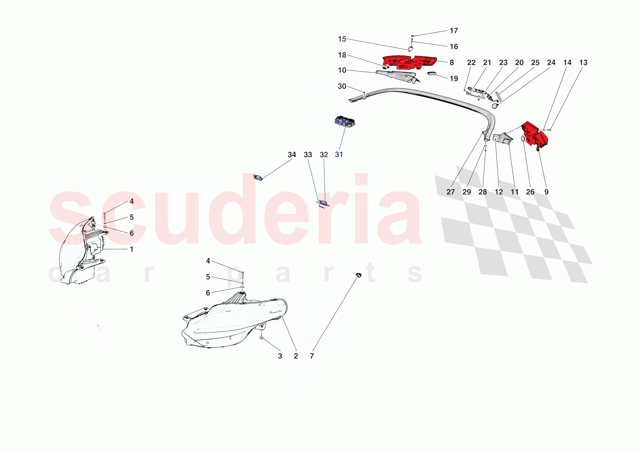 LIGHTING SYSTEMS of Ferrari Ferrari Roma Spider Europe RH