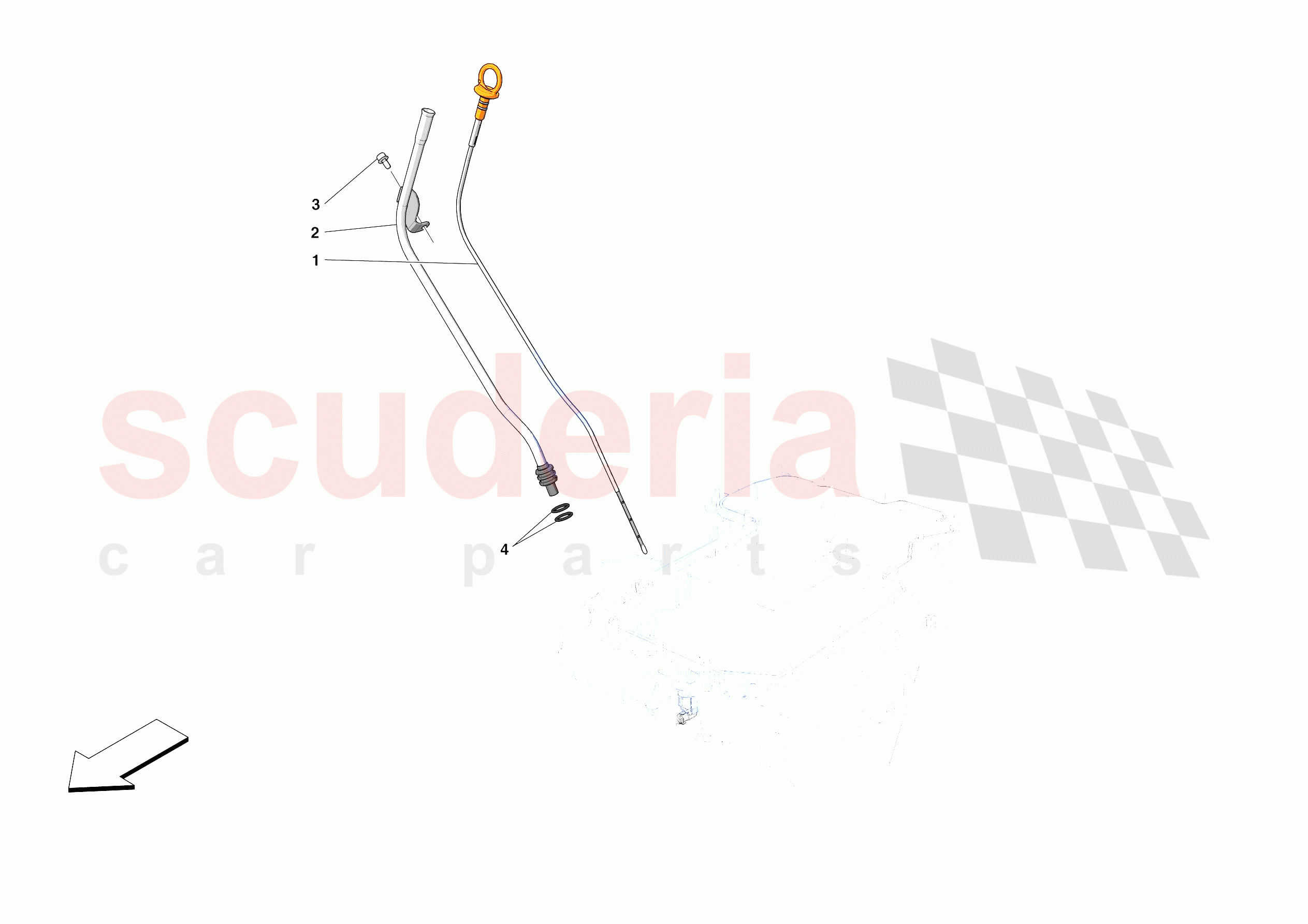 OIL PIPES AND ENGINE OIL LEVEL SENSOR of Ferrari Ferrari Roma Spider USA