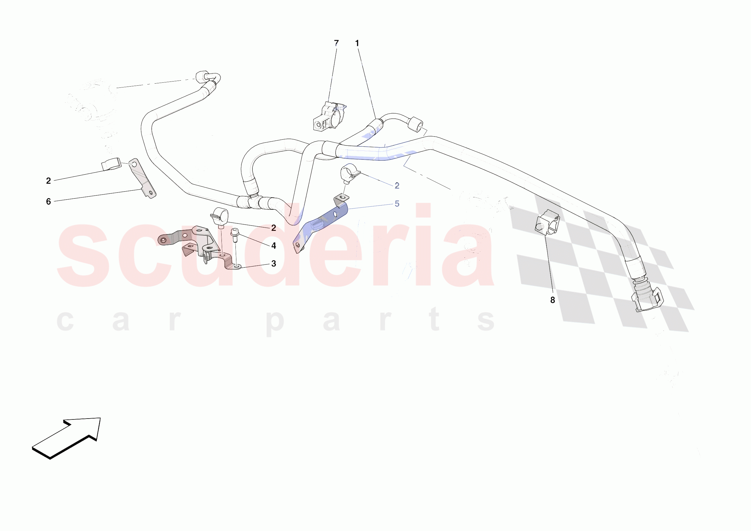 ENGINE FUEL DELIVERY PIPES of Ferrari Ferrari Roma USA