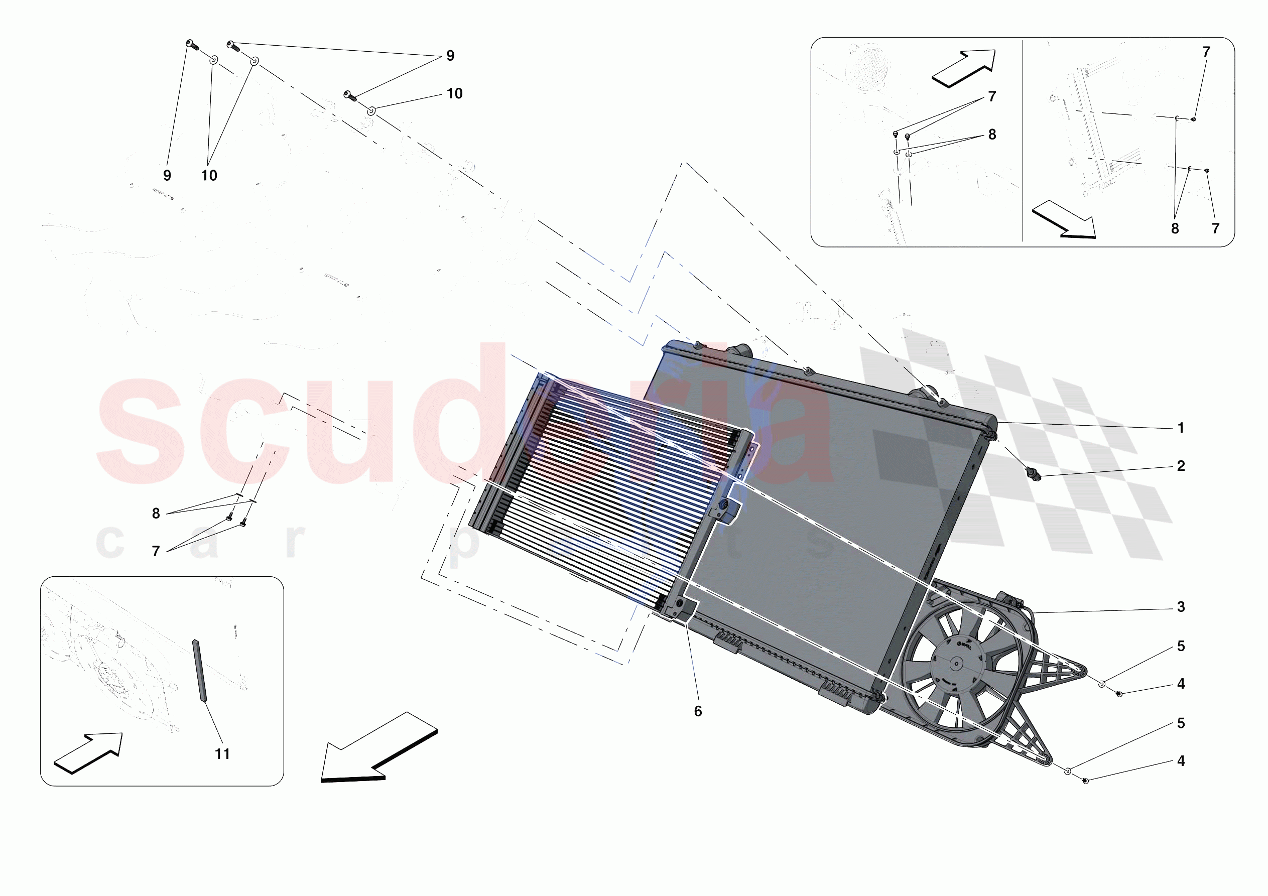ENGINE COOLING SYSTEM RADIATORS of Ferrari Ferrari Roma USA