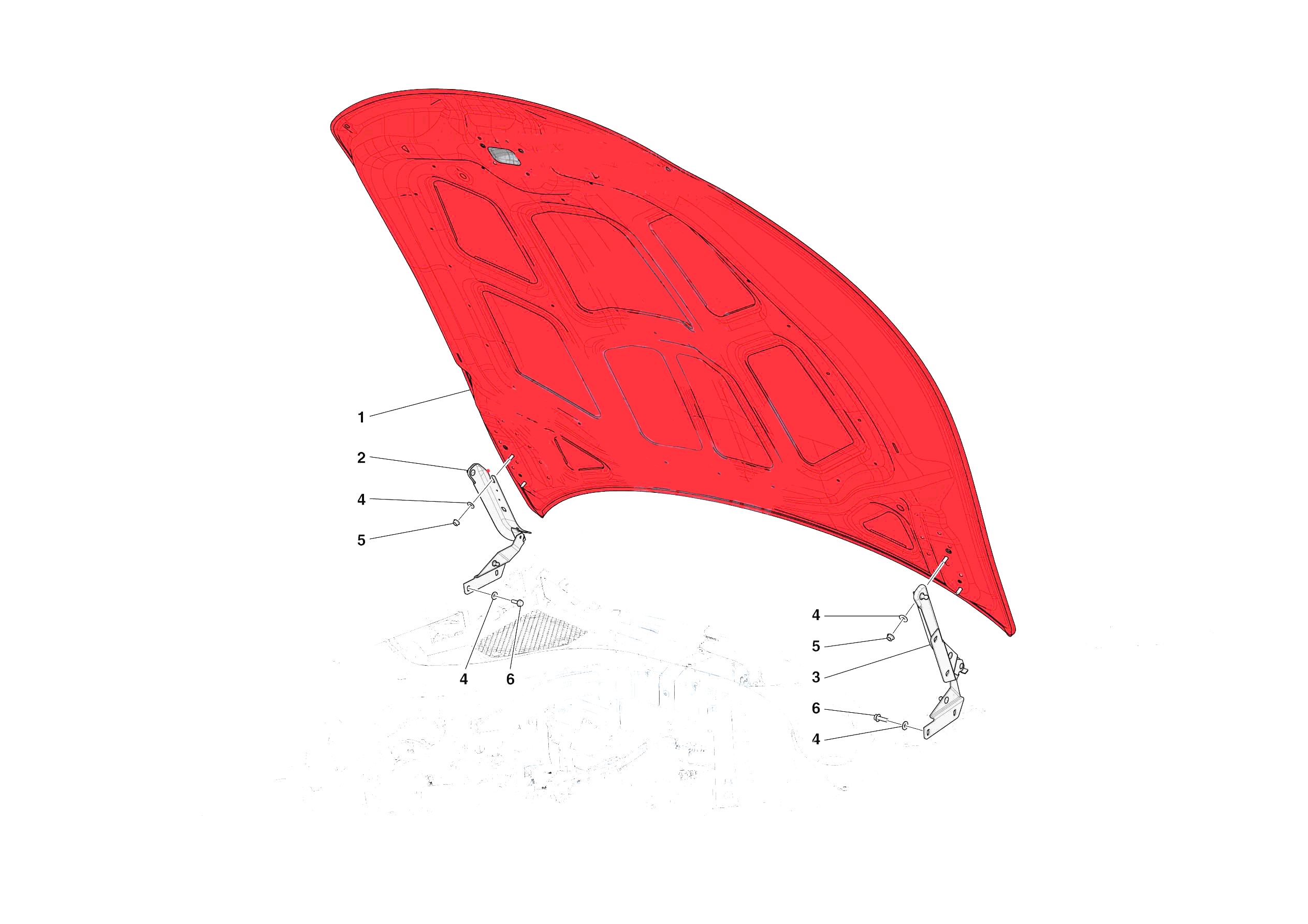 FRONT LID SUBSTRUCTURE of Ferrari Ferrari Roma USA