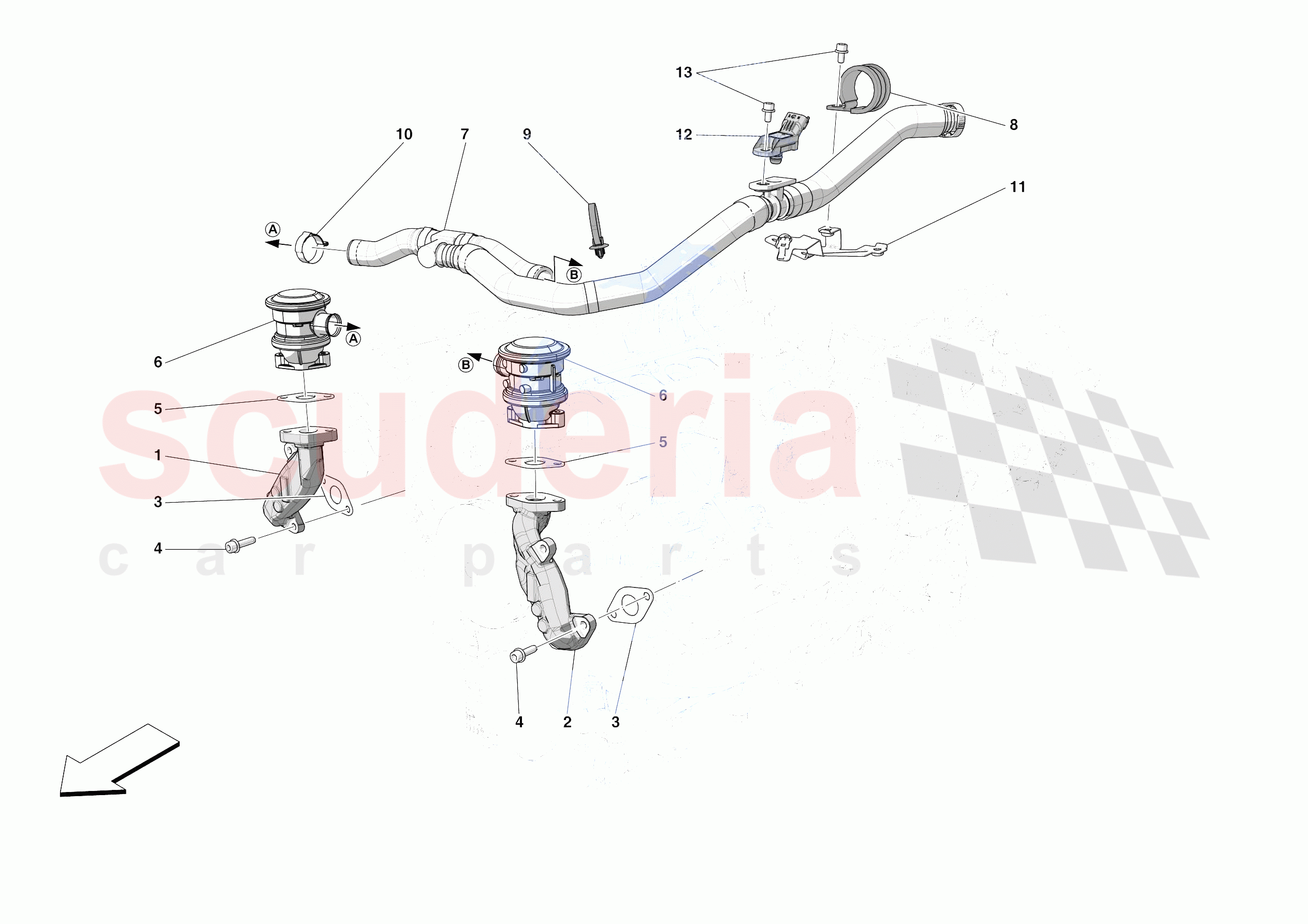EMISSIONS CONTROL SYSTEM PIPES AND VALVES of Ferrari Ferrari SF90 Spider Europe