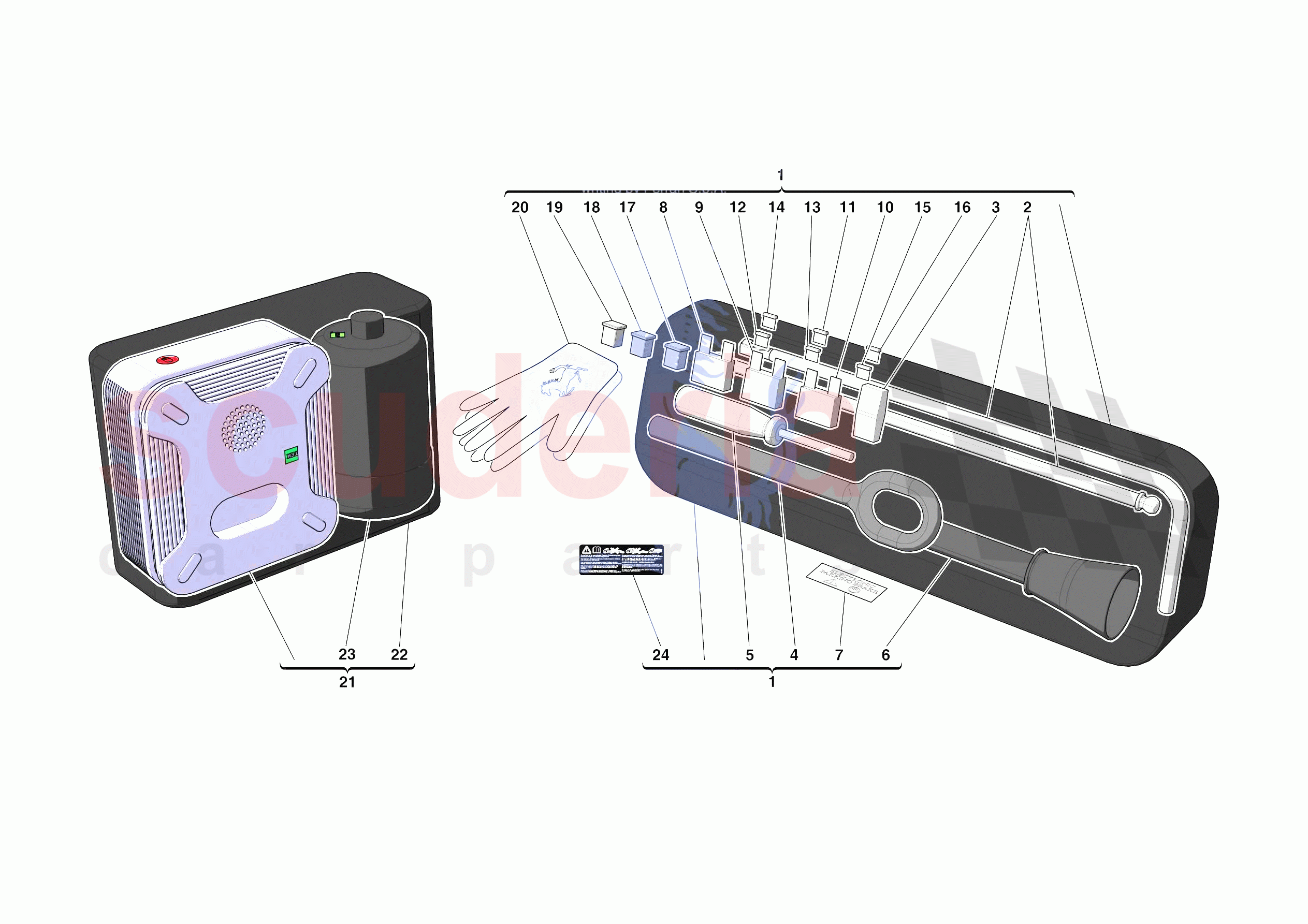 TOOLS PROVIDED WITH VEHICLE of Ferrari Ferrari SF90 Spider Europe