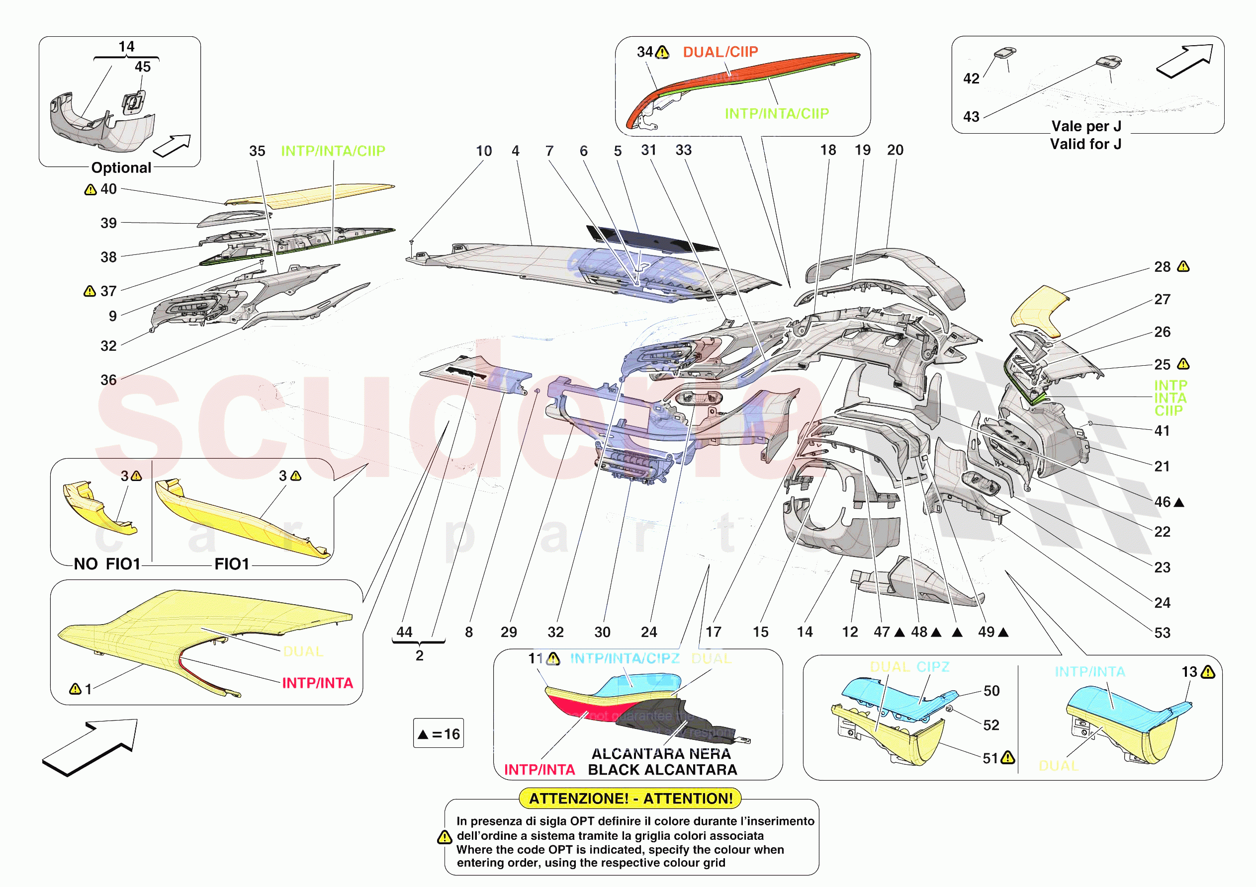 DASHBOARD - TRIM -APPLICABLE FOR RHD- of Ferrari Ferrari SF90 Spider Europe
