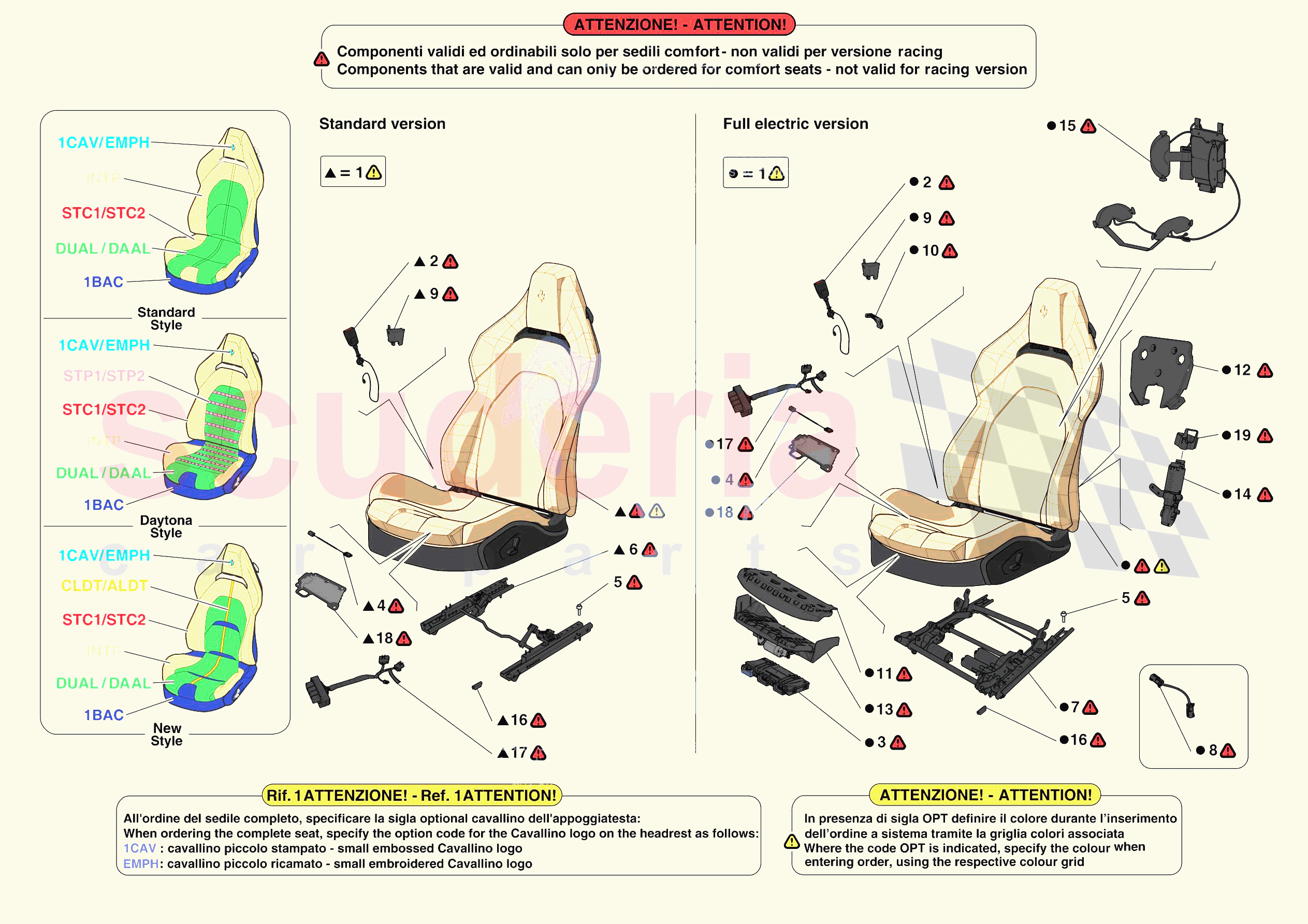 FRONT SEATS - SEATS AND GUIDES of Ferrari Ferrari SF90 Spider Europe