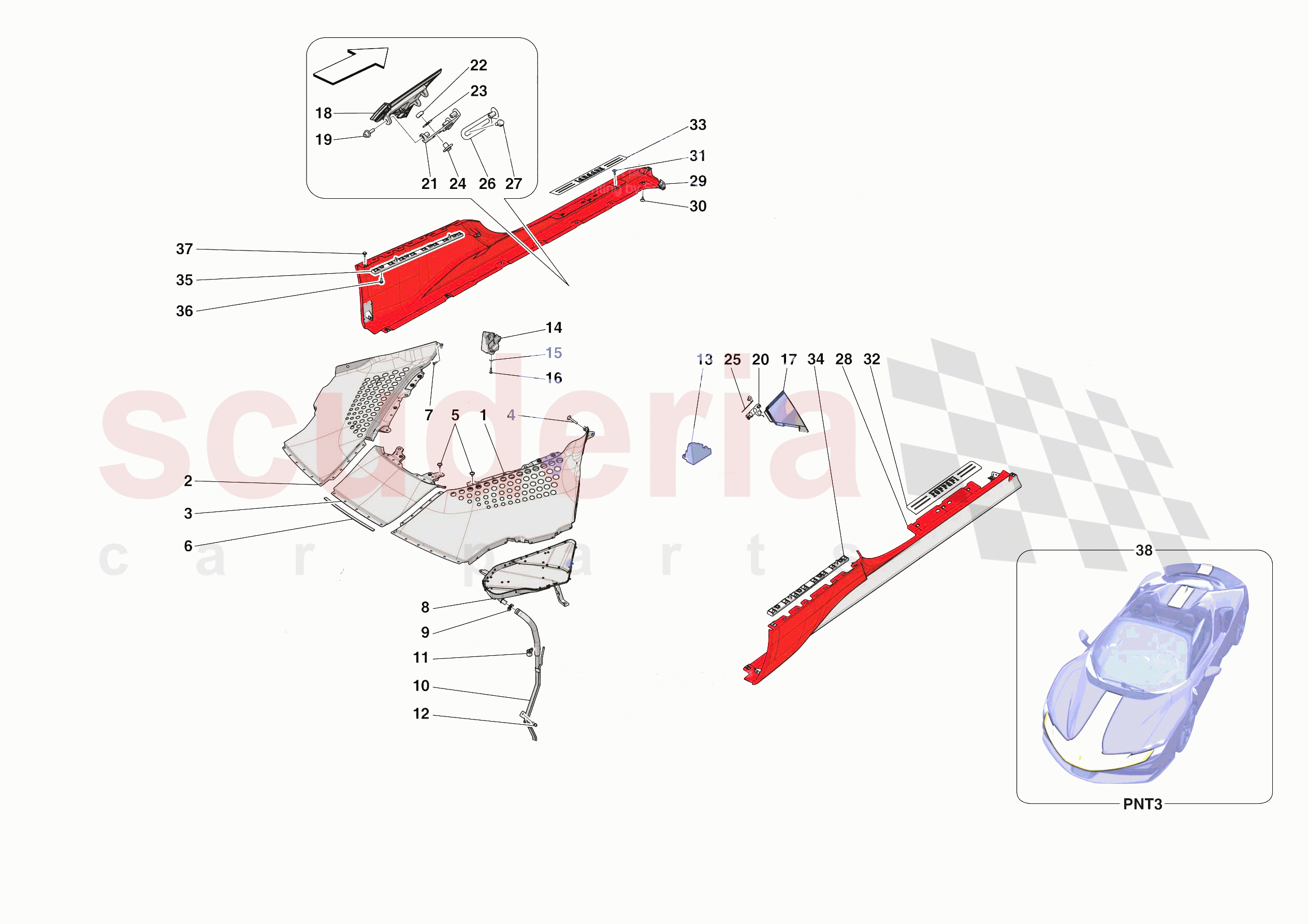 EXTERNAL LATERAL TRIM of Ferrari Ferrari SF90 Spider Europe