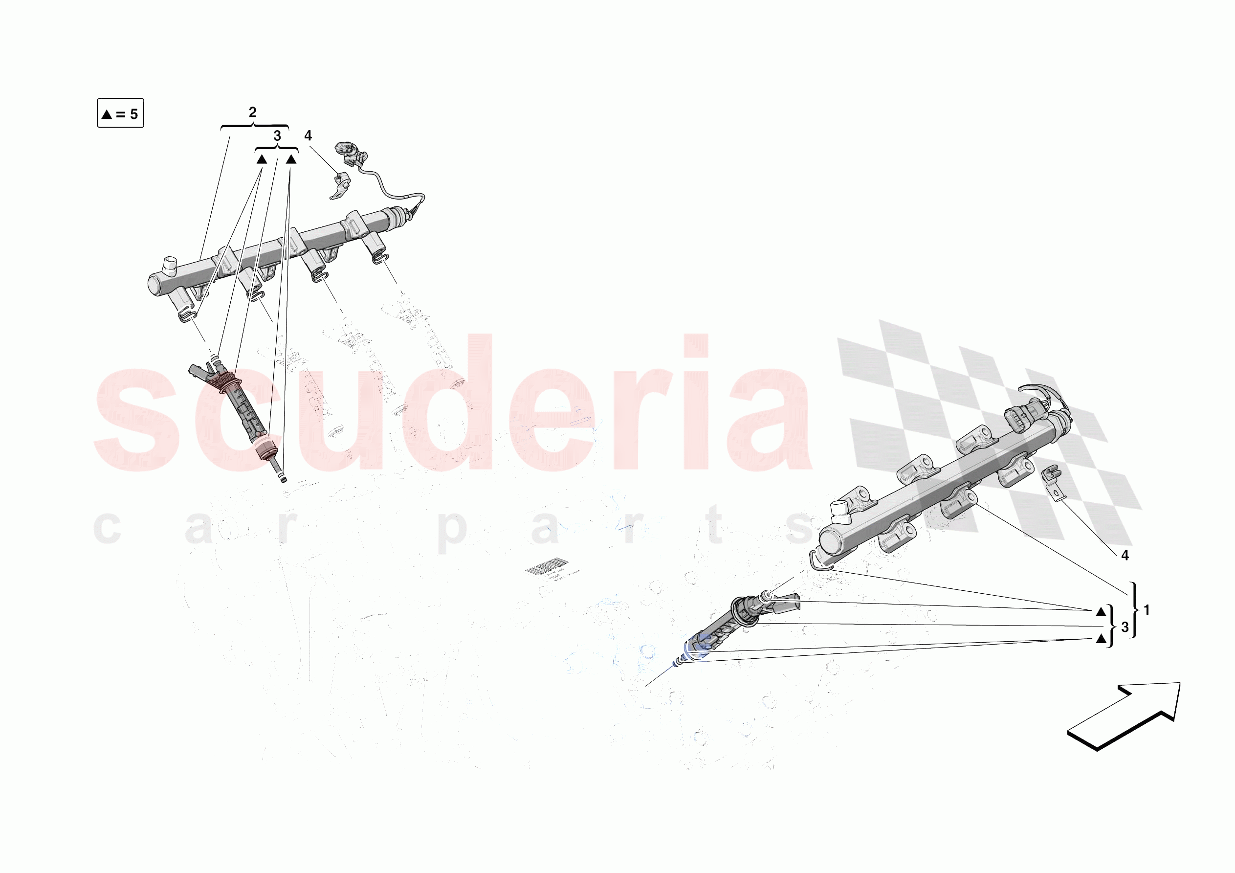 INJECTOR PIPES of Ferrari Ferrari SF90 Spider Europe RH