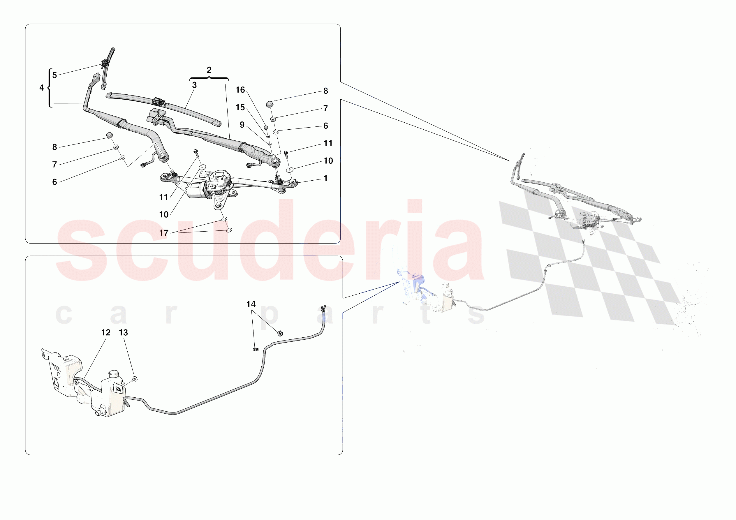 WIPERS AND HEADLAMP WASHERS of Ferrari Ferrari SF90 Spider Europe RH