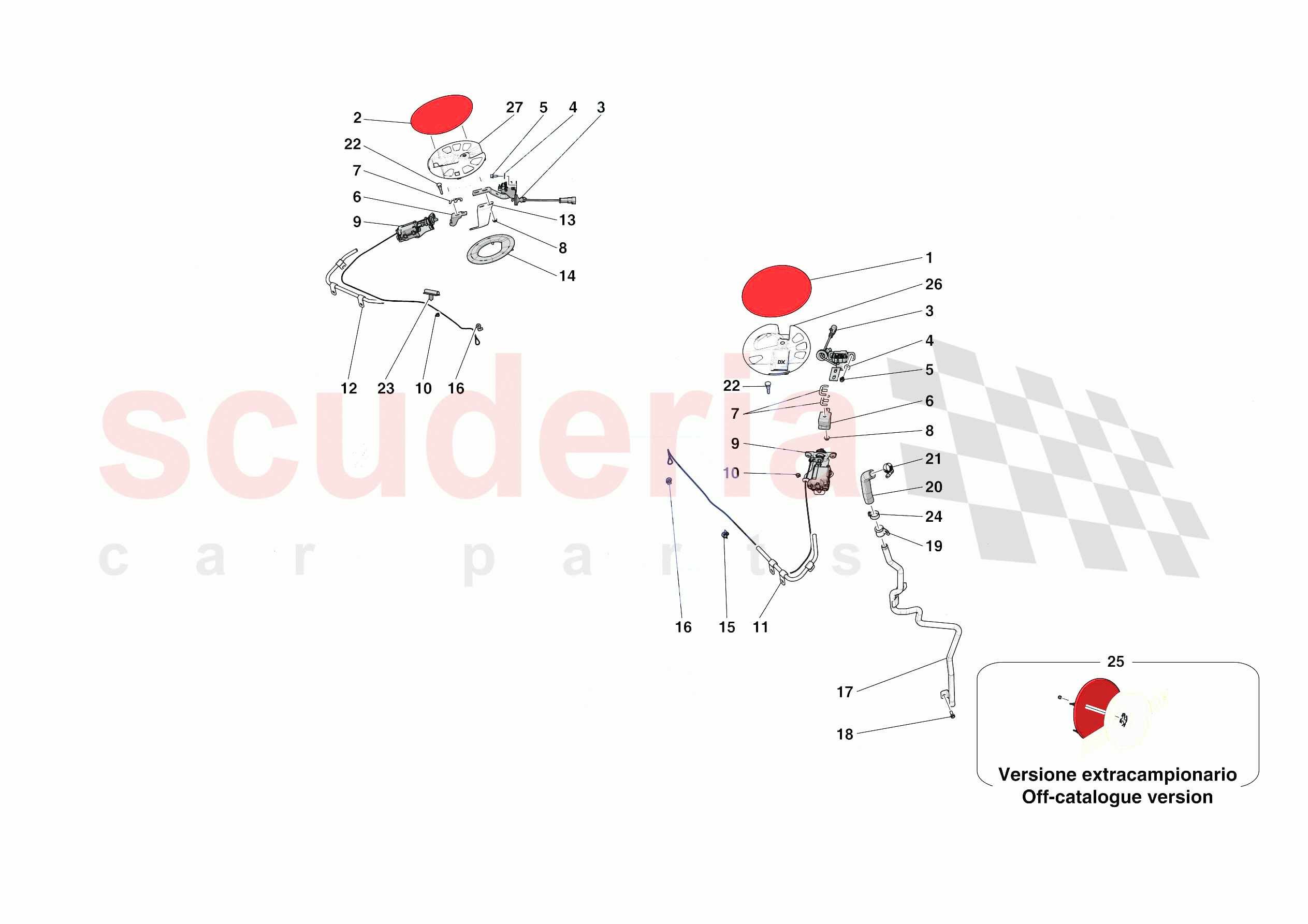 FUEL FILLER SEAT of Ferrari Ferrari SF90 Spider Europe RH