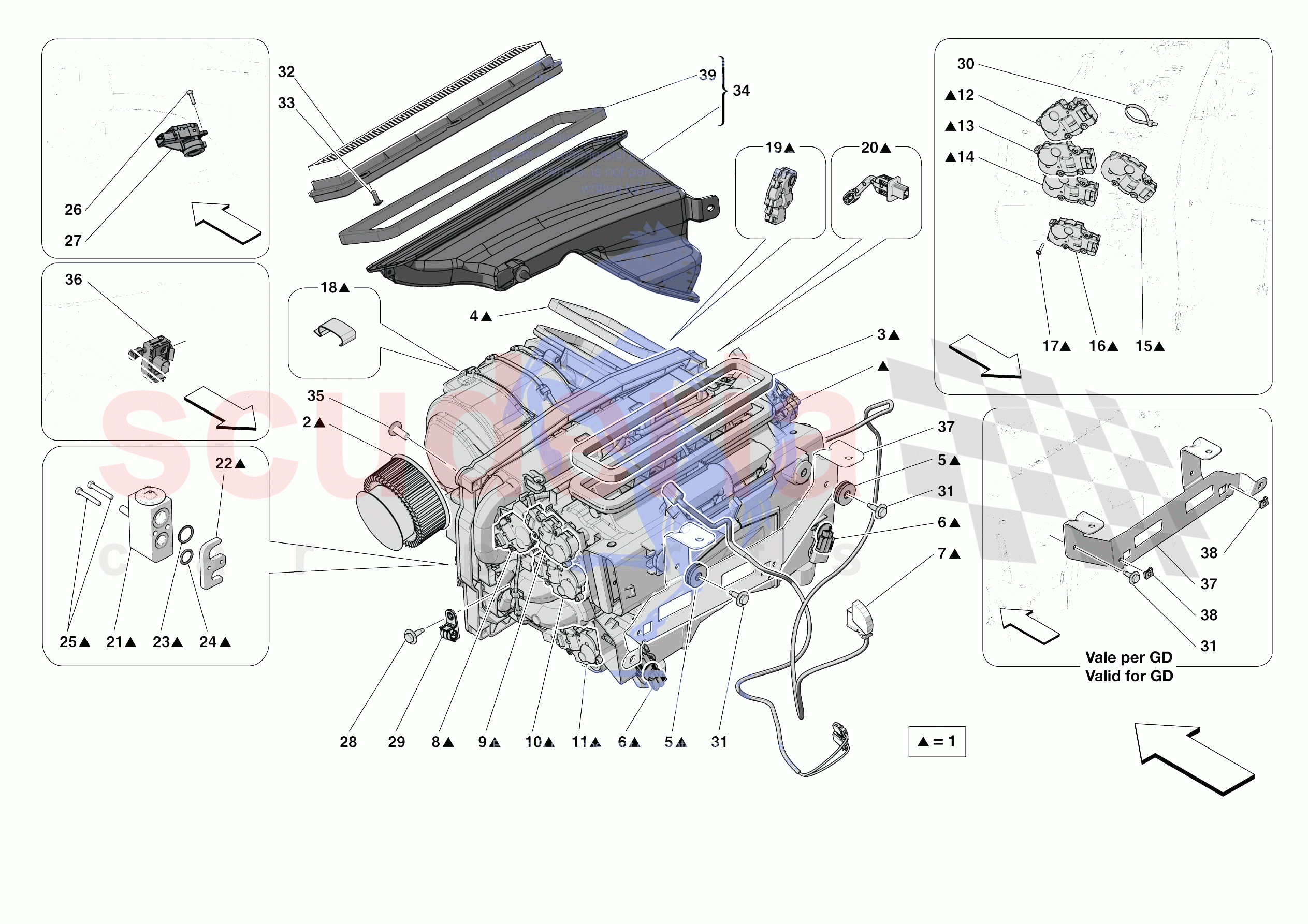 A/C SYSTEM - EVAPORATOR of Ferrari Ferrari SF90 Spider Europe RH