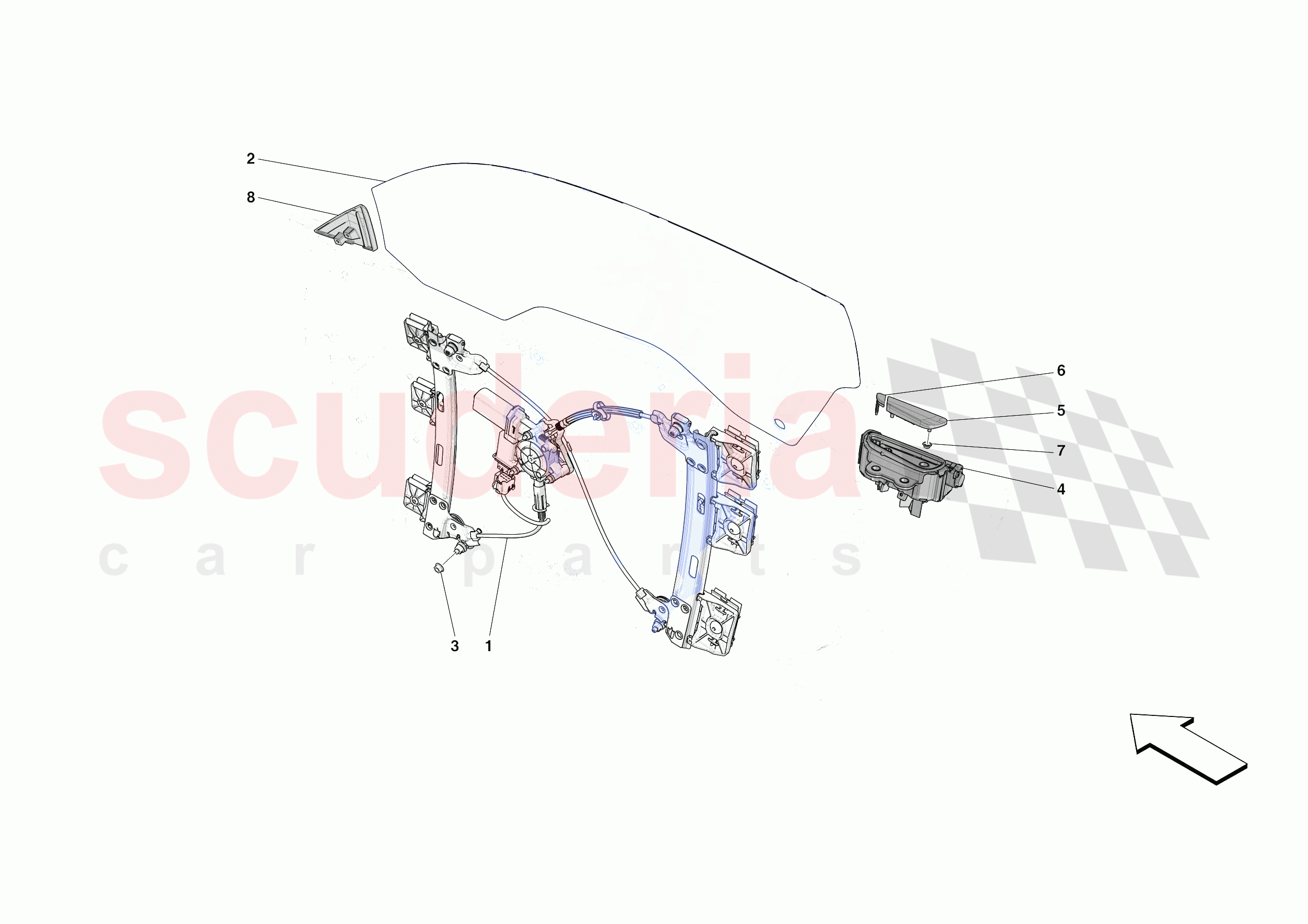 DOORS - WINDOW AND WINDOW LIFTER of Ferrari Ferrari SF90 Spider USA