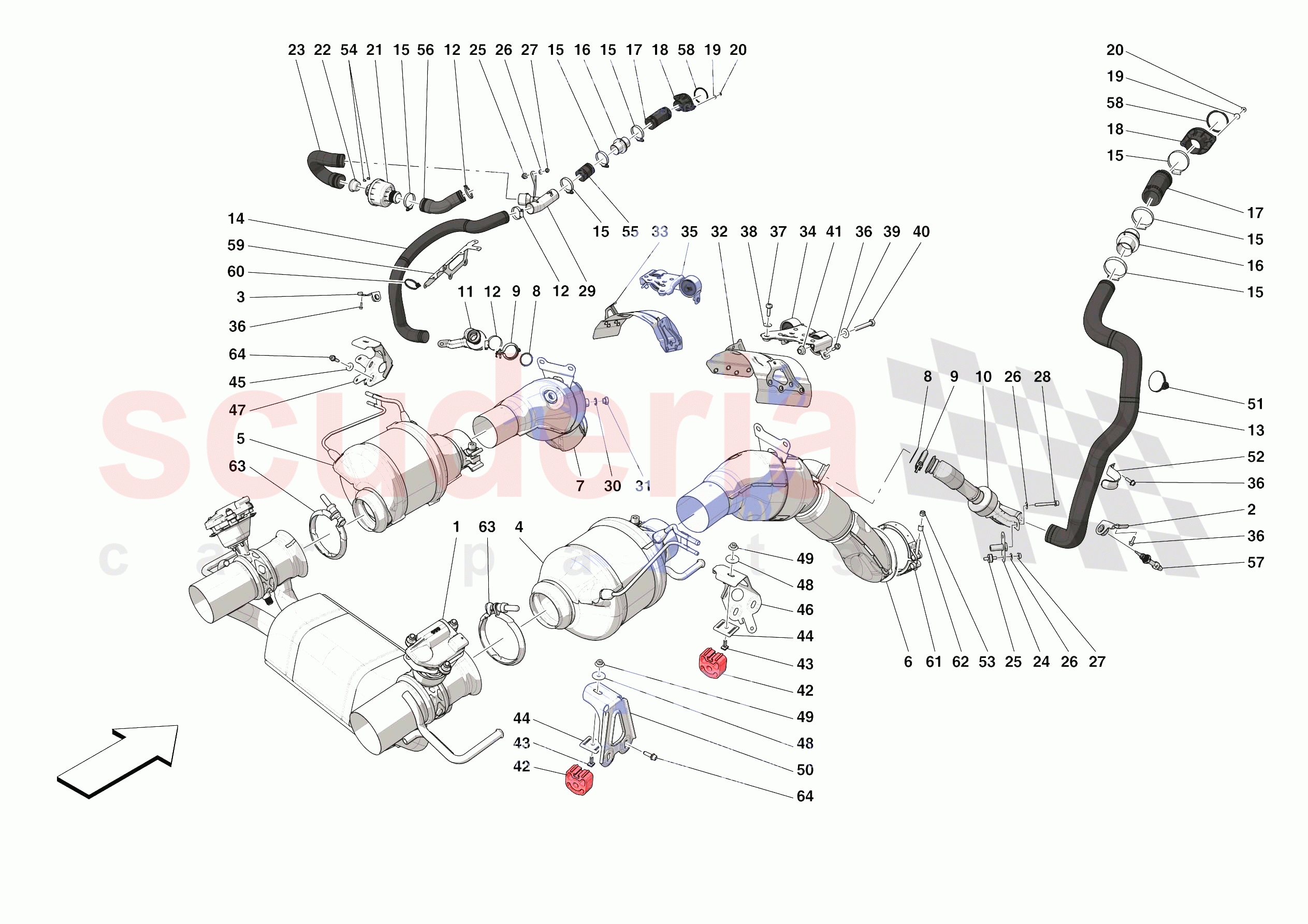 EXHAUST SYSTEM - FRONT SECTION of Ferrari Ferrari SF90 Stradale Europe